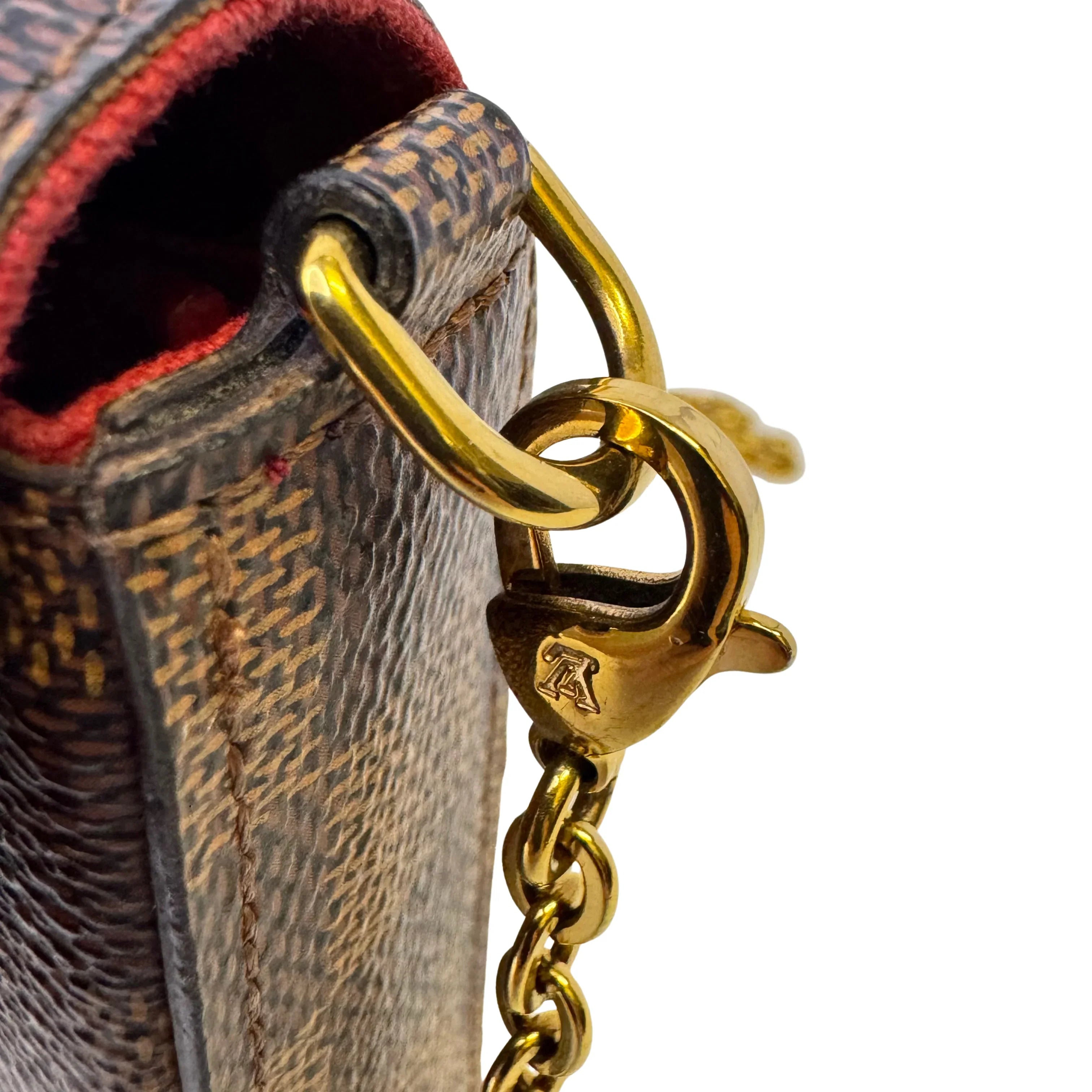 Louis Vuitton Damier Ebene Felicie Pochette Chain Wallet Bag - Lost Designer