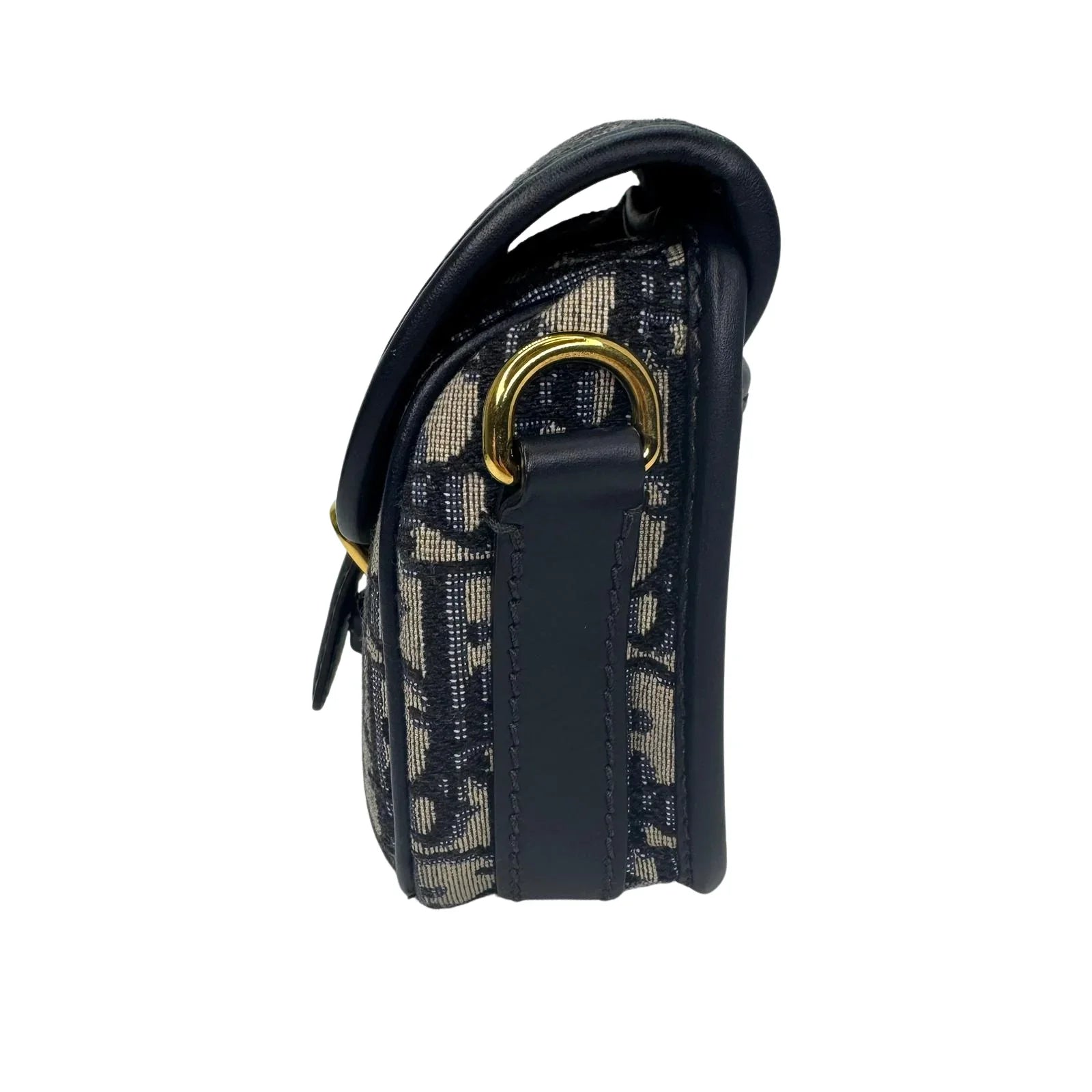 Christian Dior Oblique Small Bobby Flap Shoulder Bag Beige/Black - Lost Designer