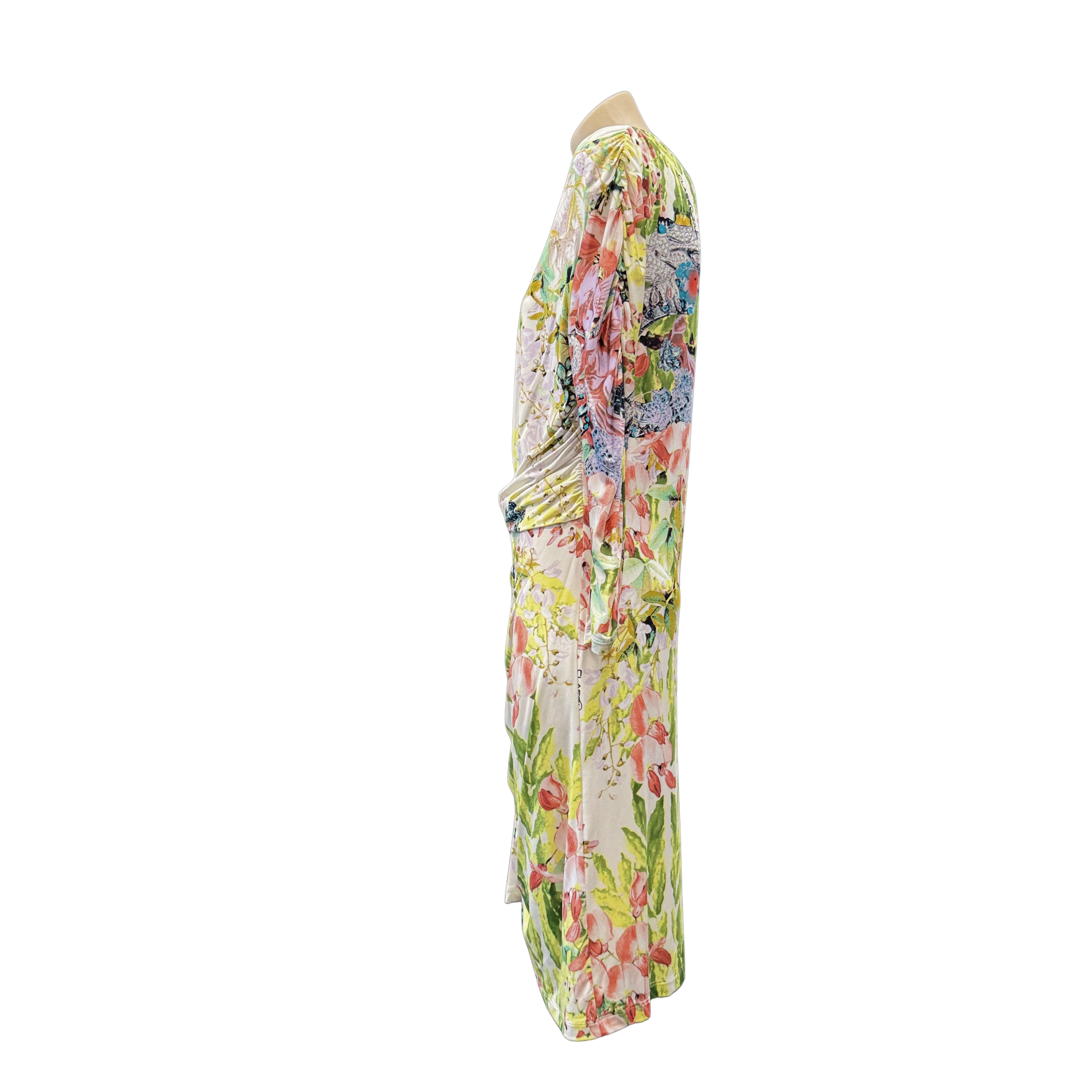 Roberto Cavalli Class Floral Dress 38 White Multicolour