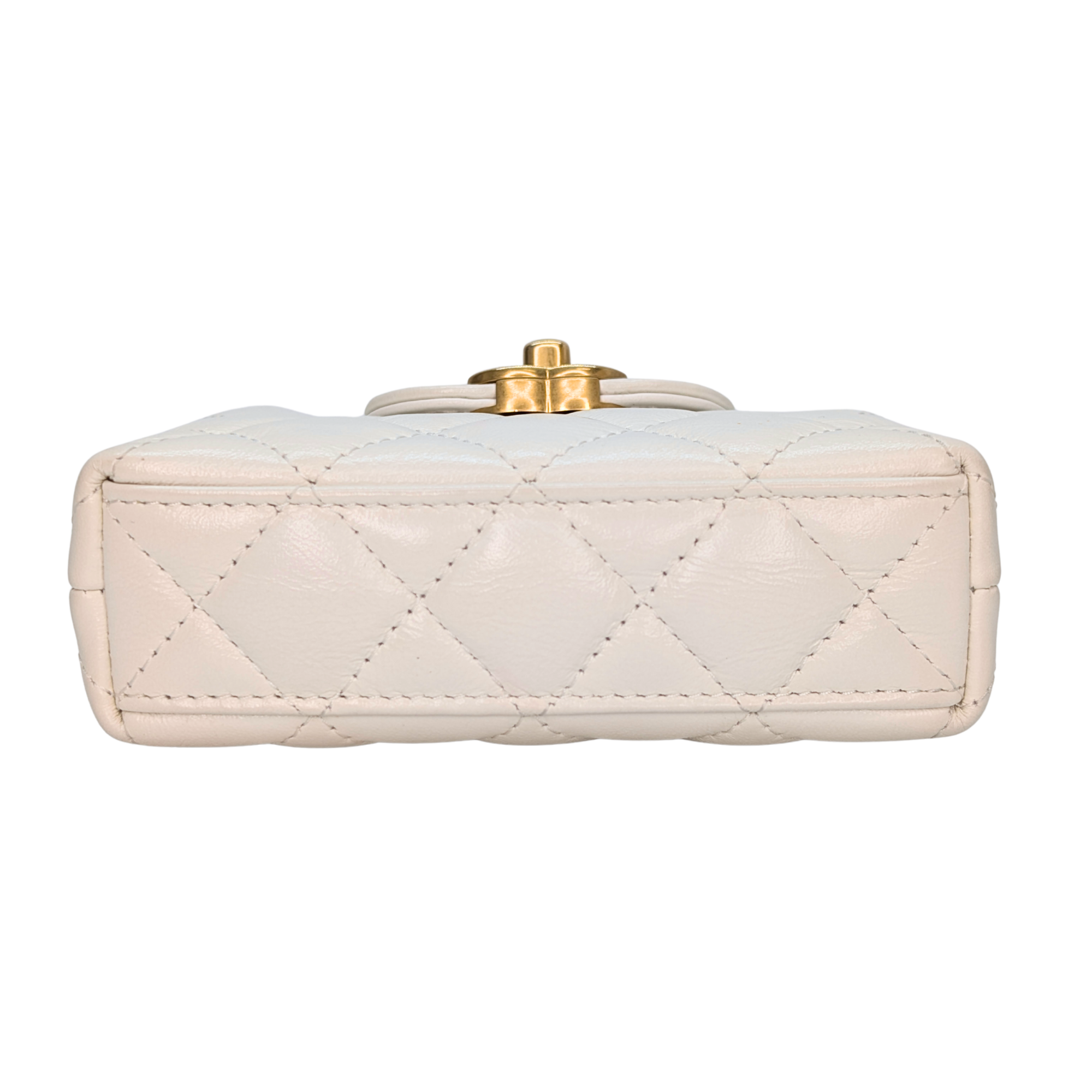 Chanel Nano Kelly Shopper Tote Bag White