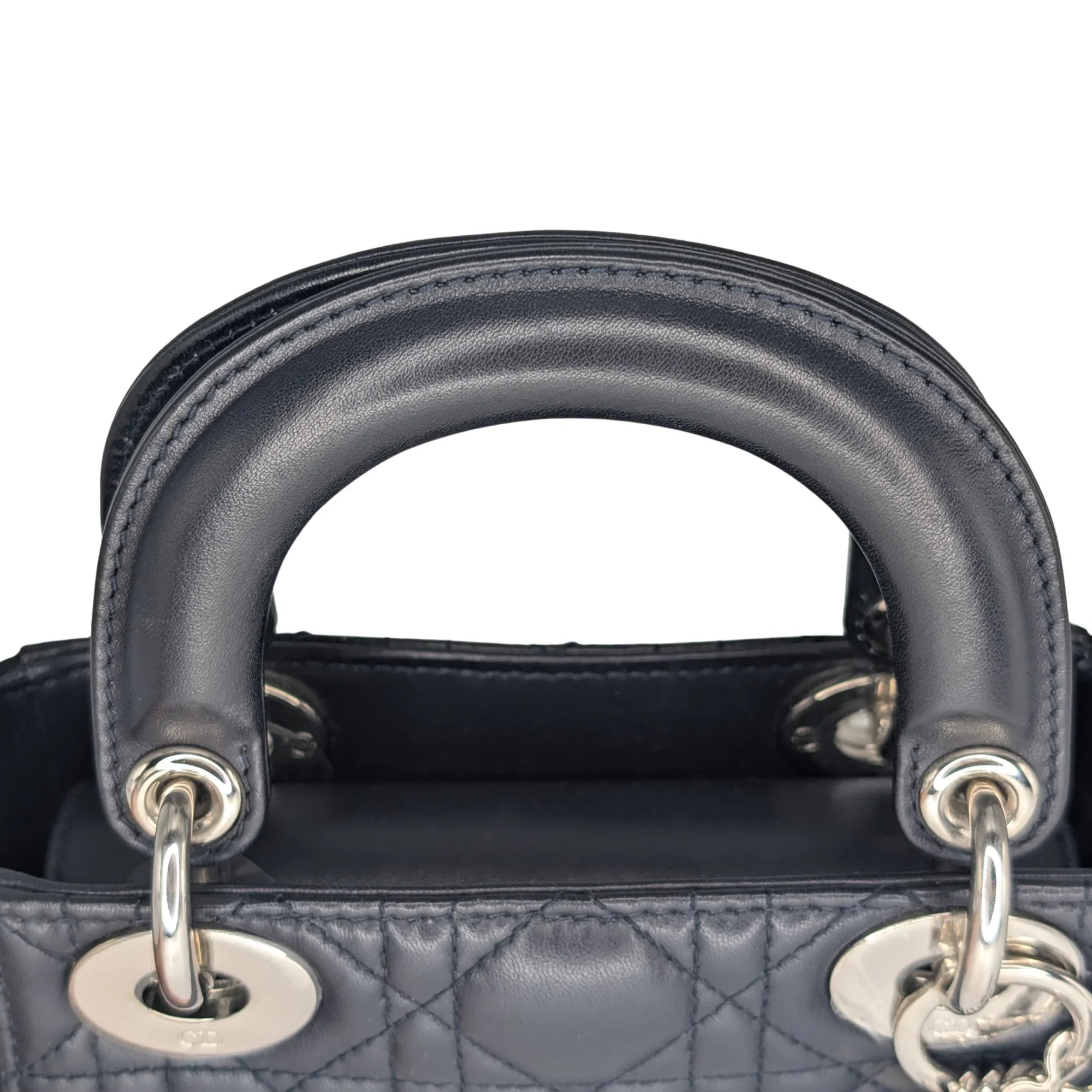 Christian Dior Lady Dior Cannage Mini Handbag Black - Lost Designer
