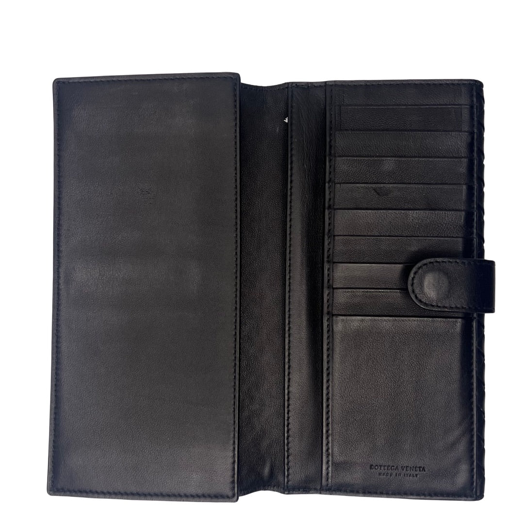 Bottega Veneta Nappa Intrecciato Continental Wallet Black