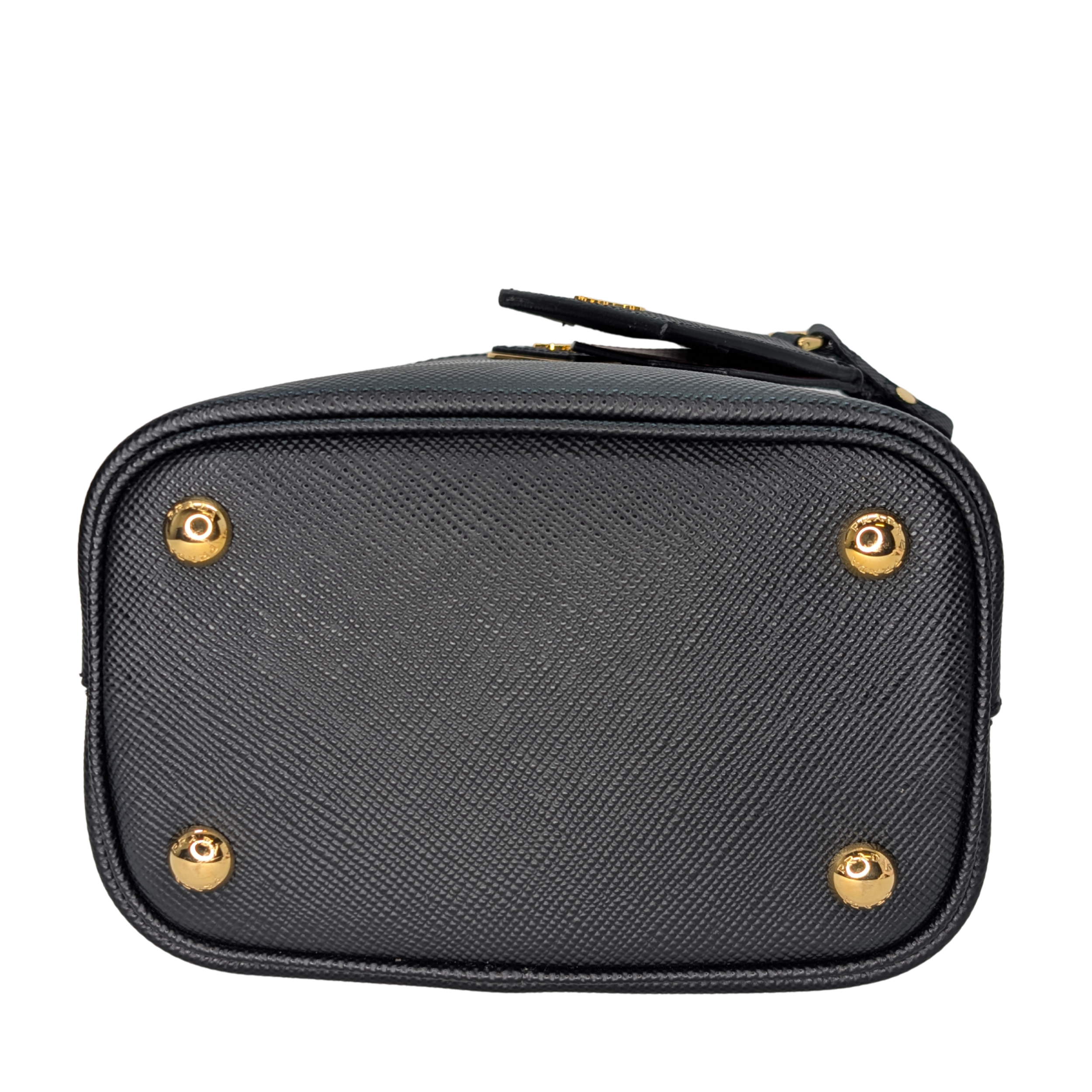 Prada Saffiano Cuir Small Panier Bucket Bag Black