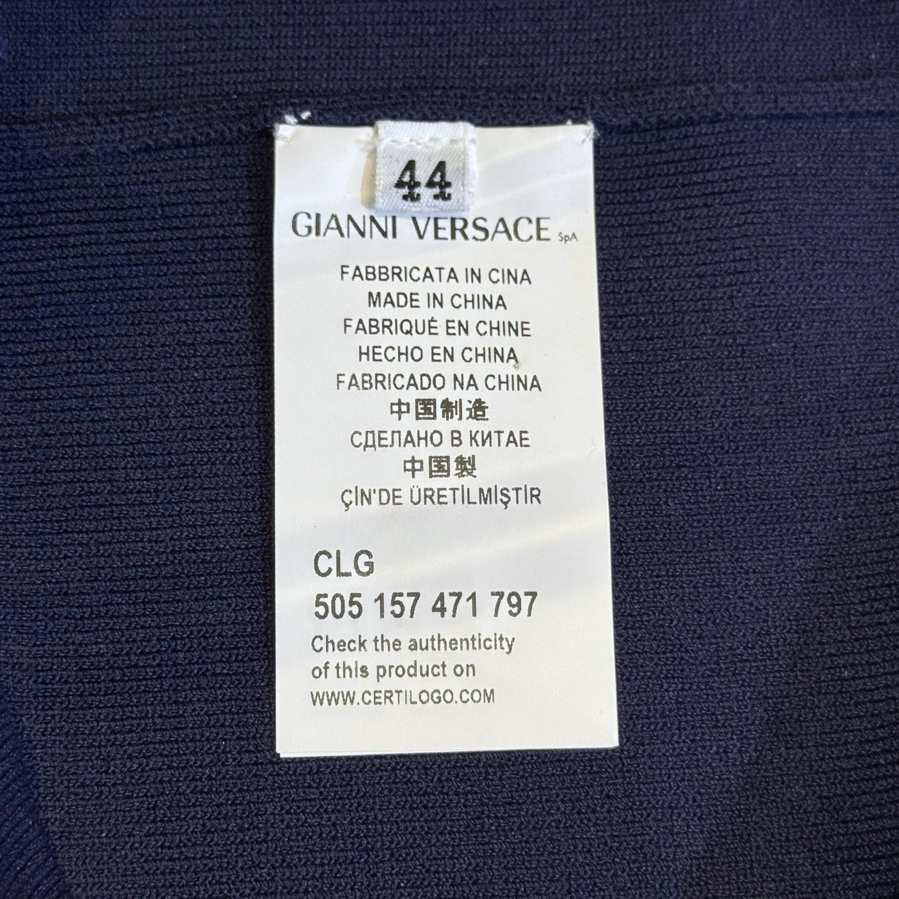 Versace Navy Cut-Out Midi Dress Size 44