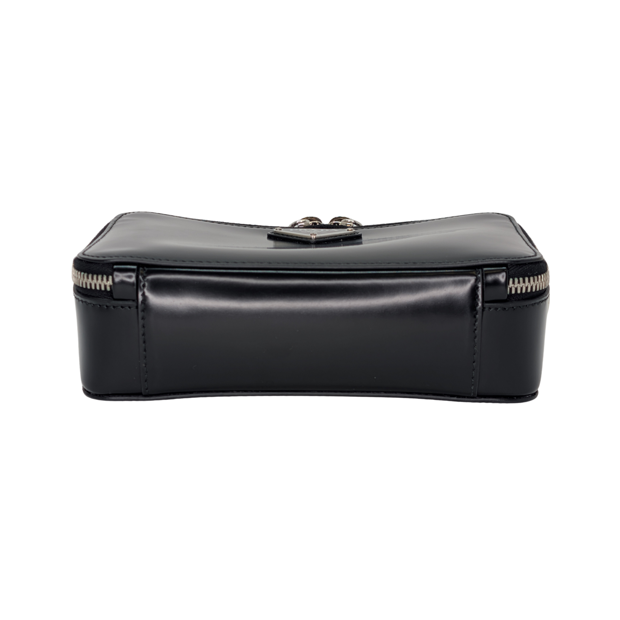 Prada Brique Crossbody Bag Leather Black