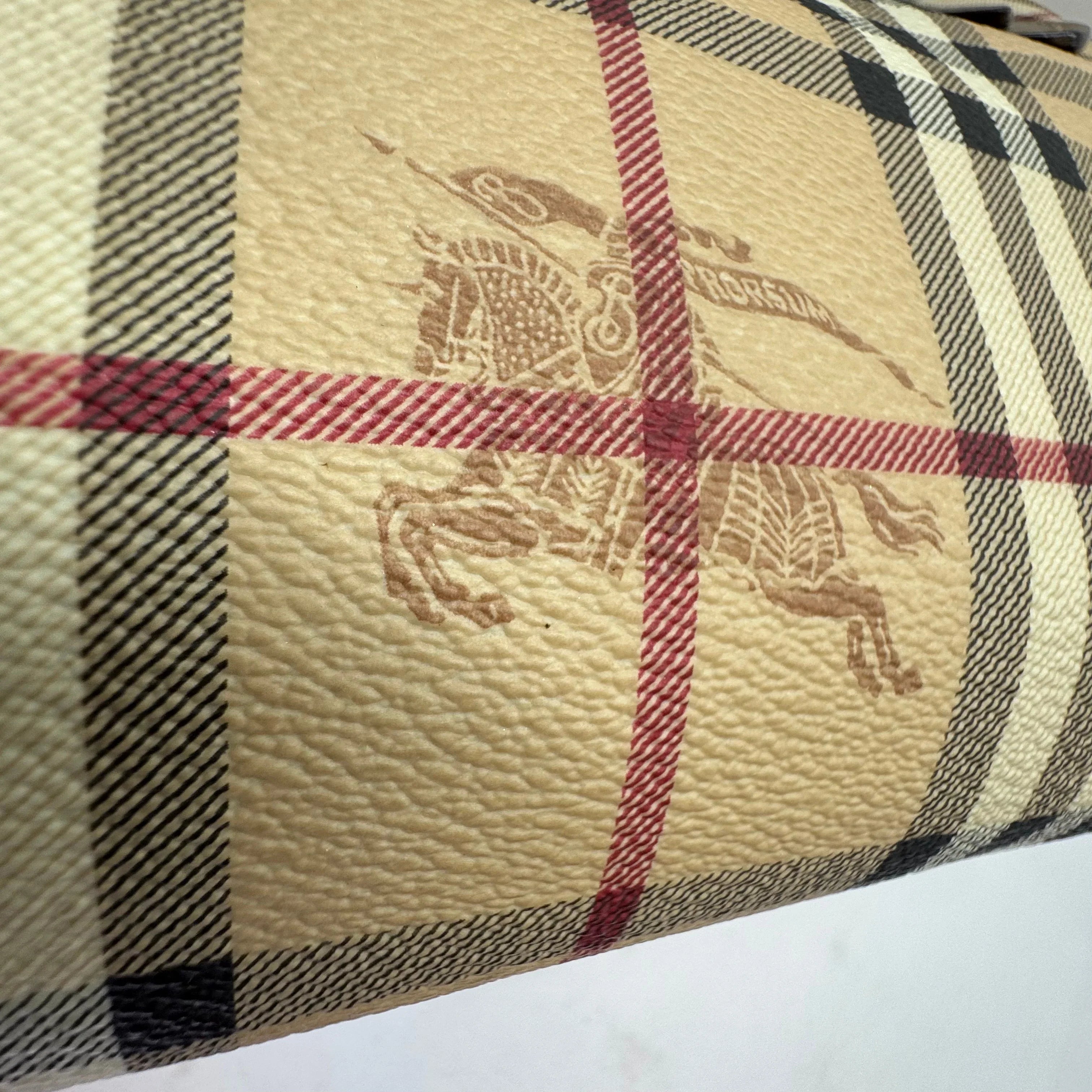 Burberry Medium Haymarket Tote Bag Beige - Lost Designer