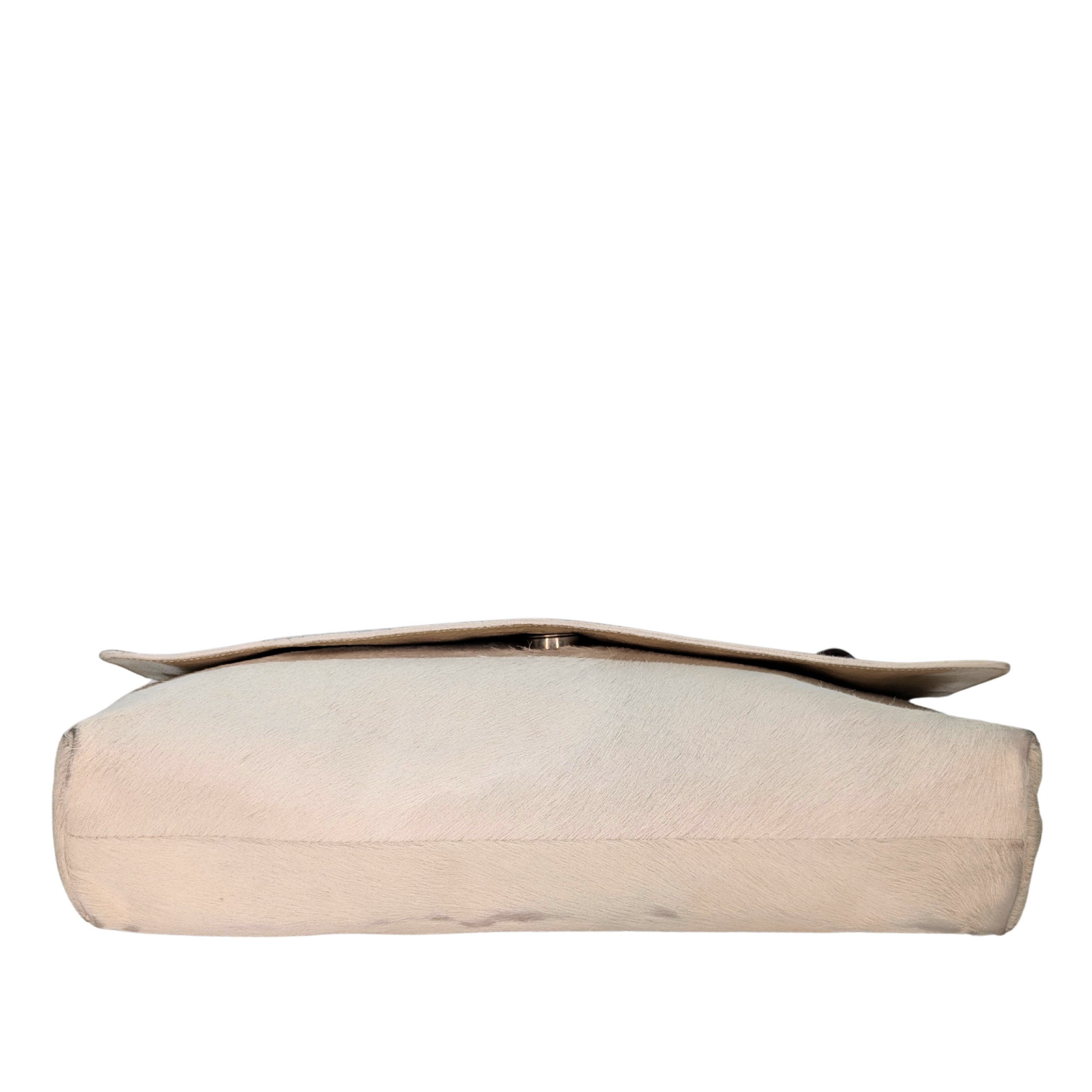 Prada Vintage Calfhair Shoulder Bag White