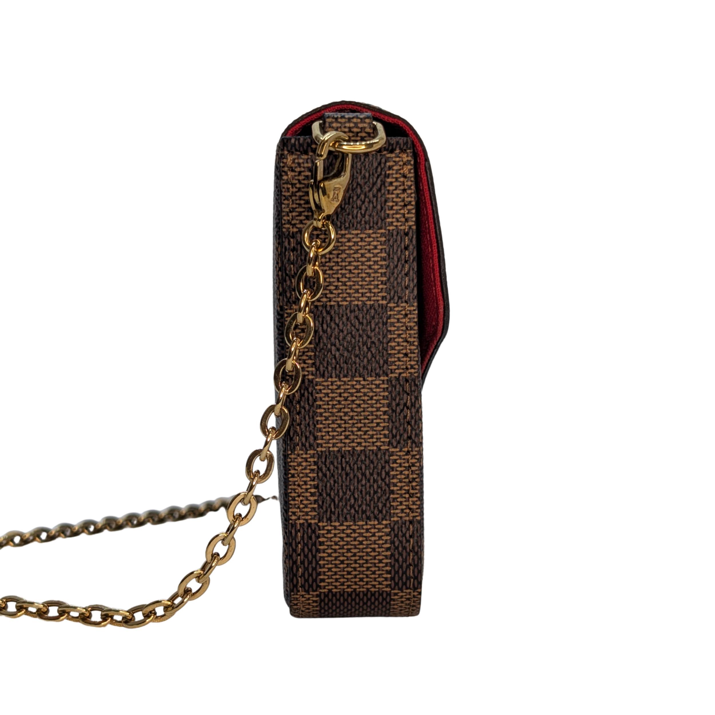 Louis Vuitton Damier Ebene Felicie Pochette Chain Wallet Bag
