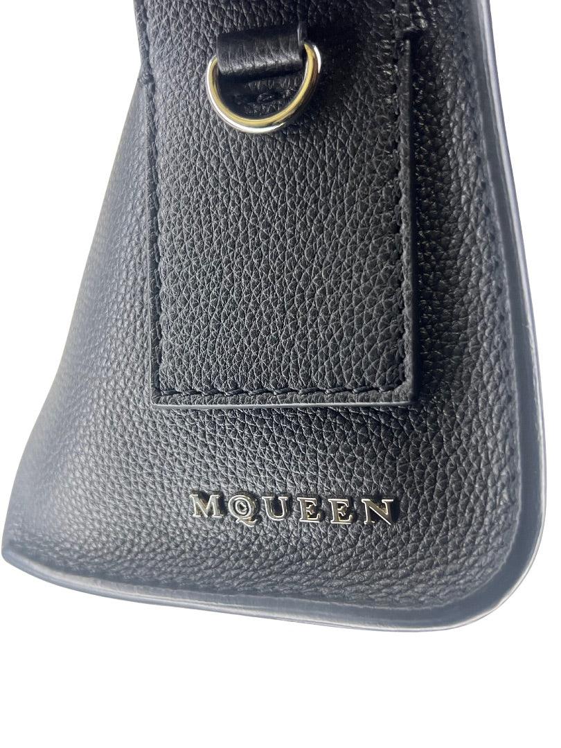 Alexander McQueen Black Leather T-Bar Sling Shoulder Bag - Lost Designer