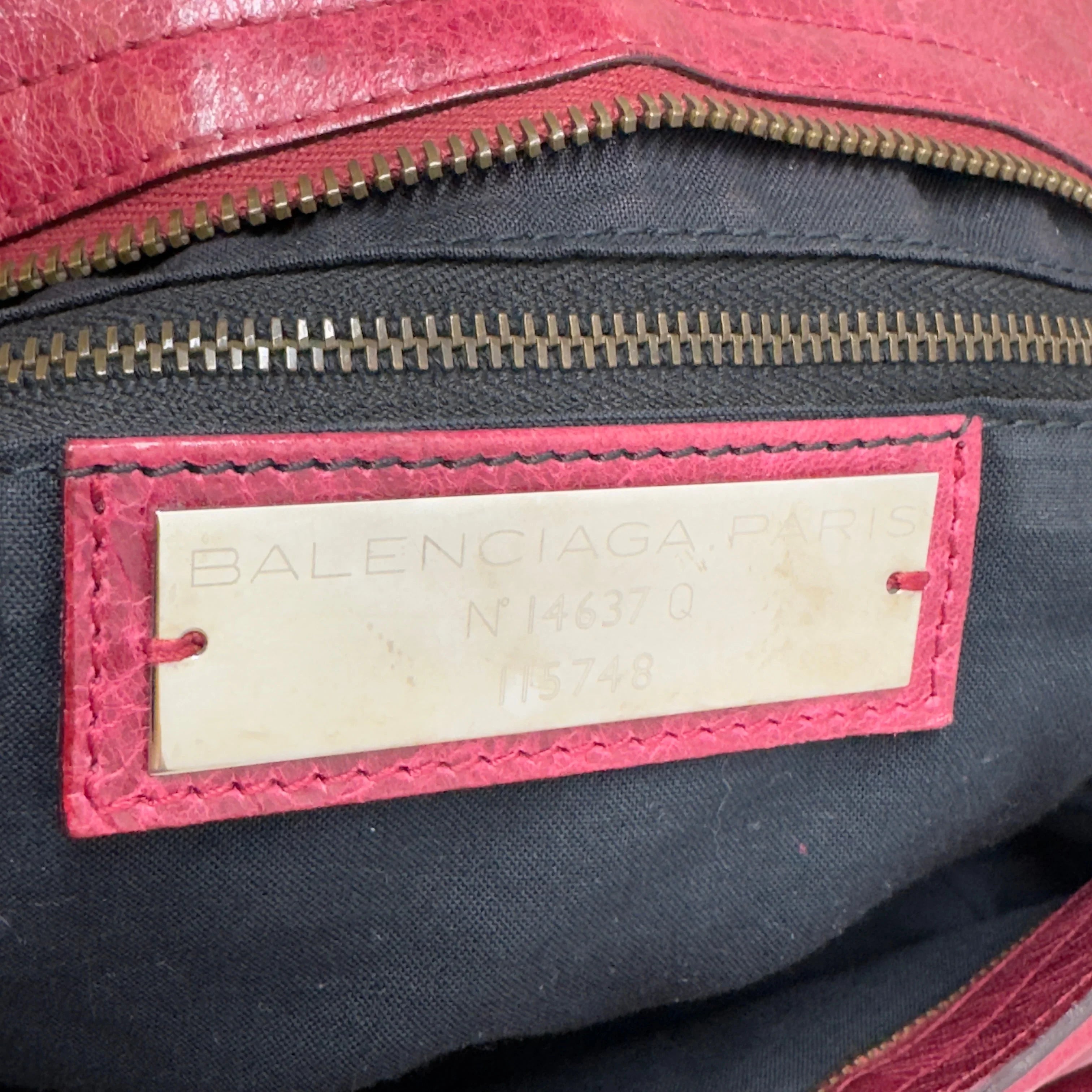 Balenciaga City Bag Small Leather Wine Red - Lost Designer