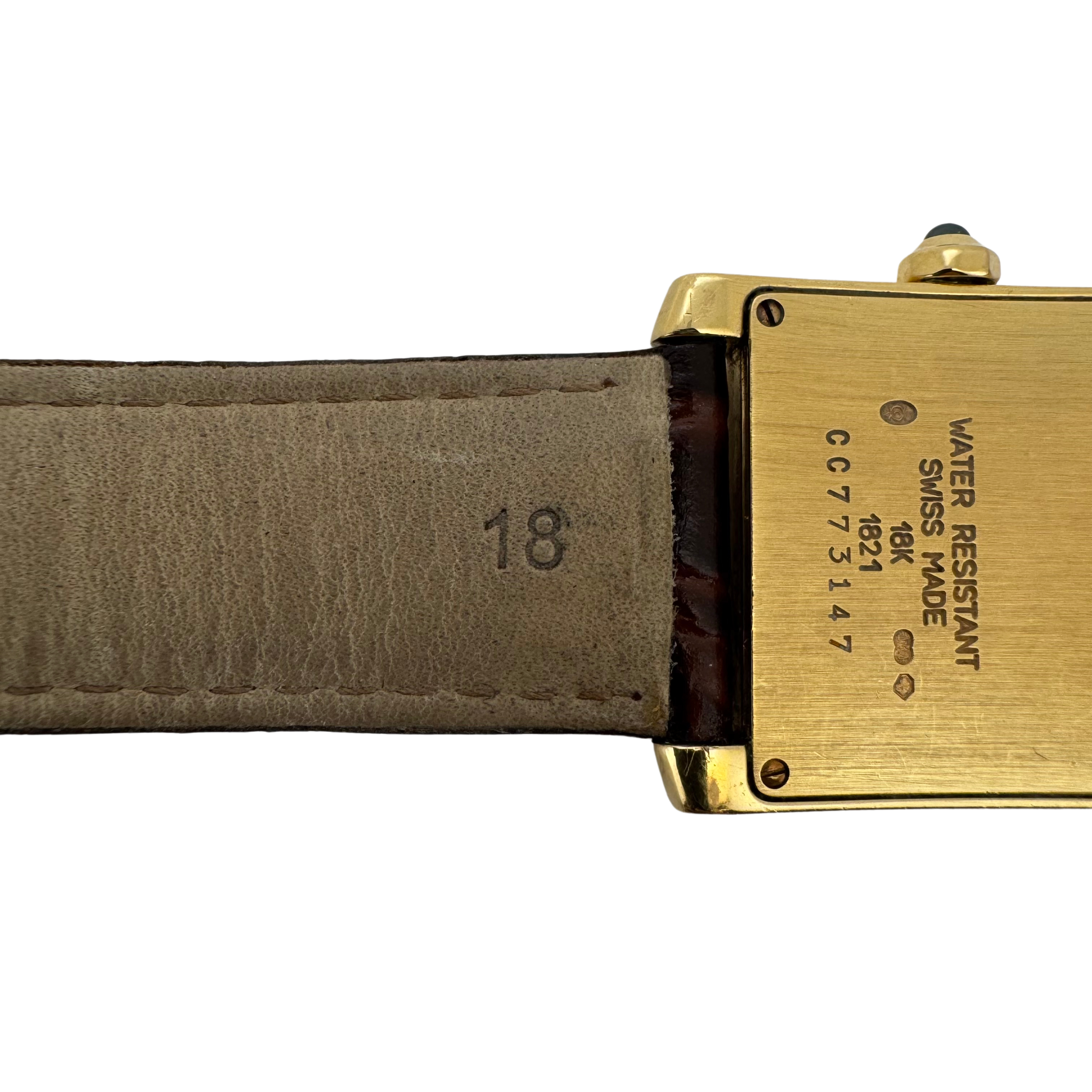 Cartier Tank 1821 Francaise 18k Gold Watch