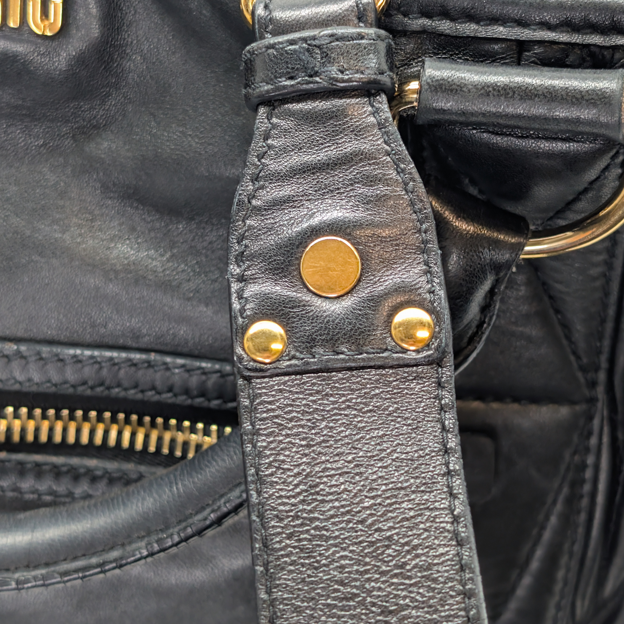 Miu Miu Matelasse Tote Bag Black - Lost Designer