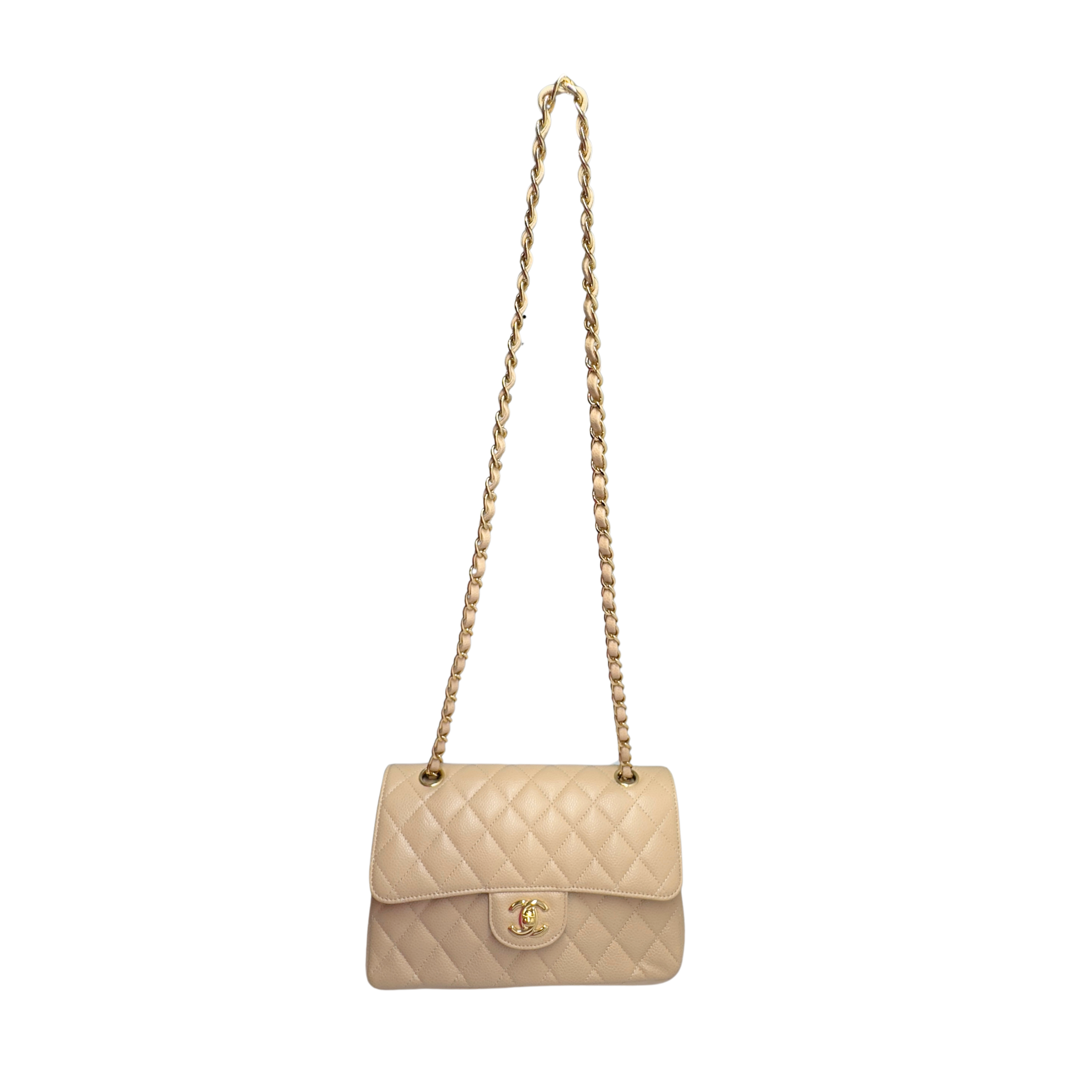 Chanel Classic Flap Caviar 2022 Shoulder Bag Beige