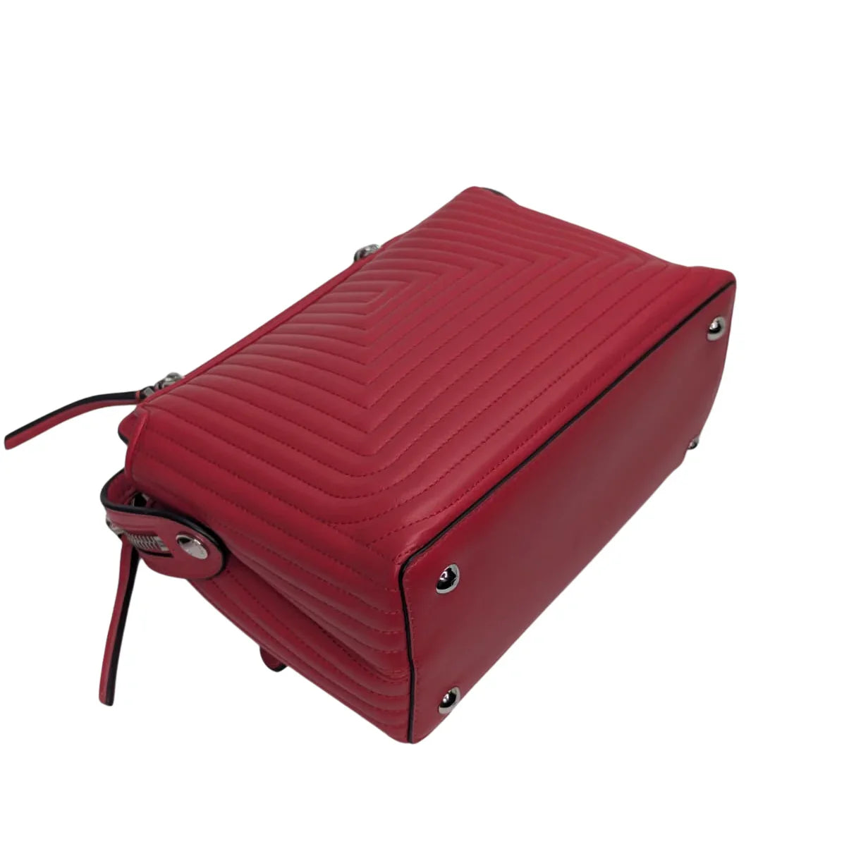 Fendi Dotcom Quilted Crossbody Bag Leather Red - Lost Designer