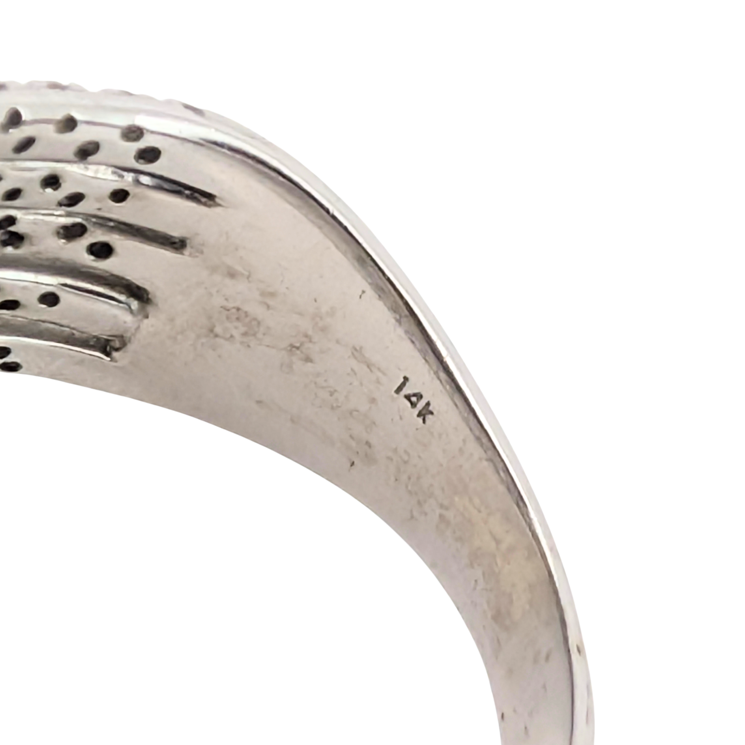 1.00Ct Natural White Diamonds Multi-Row Pavé Ring In 14K White Gold