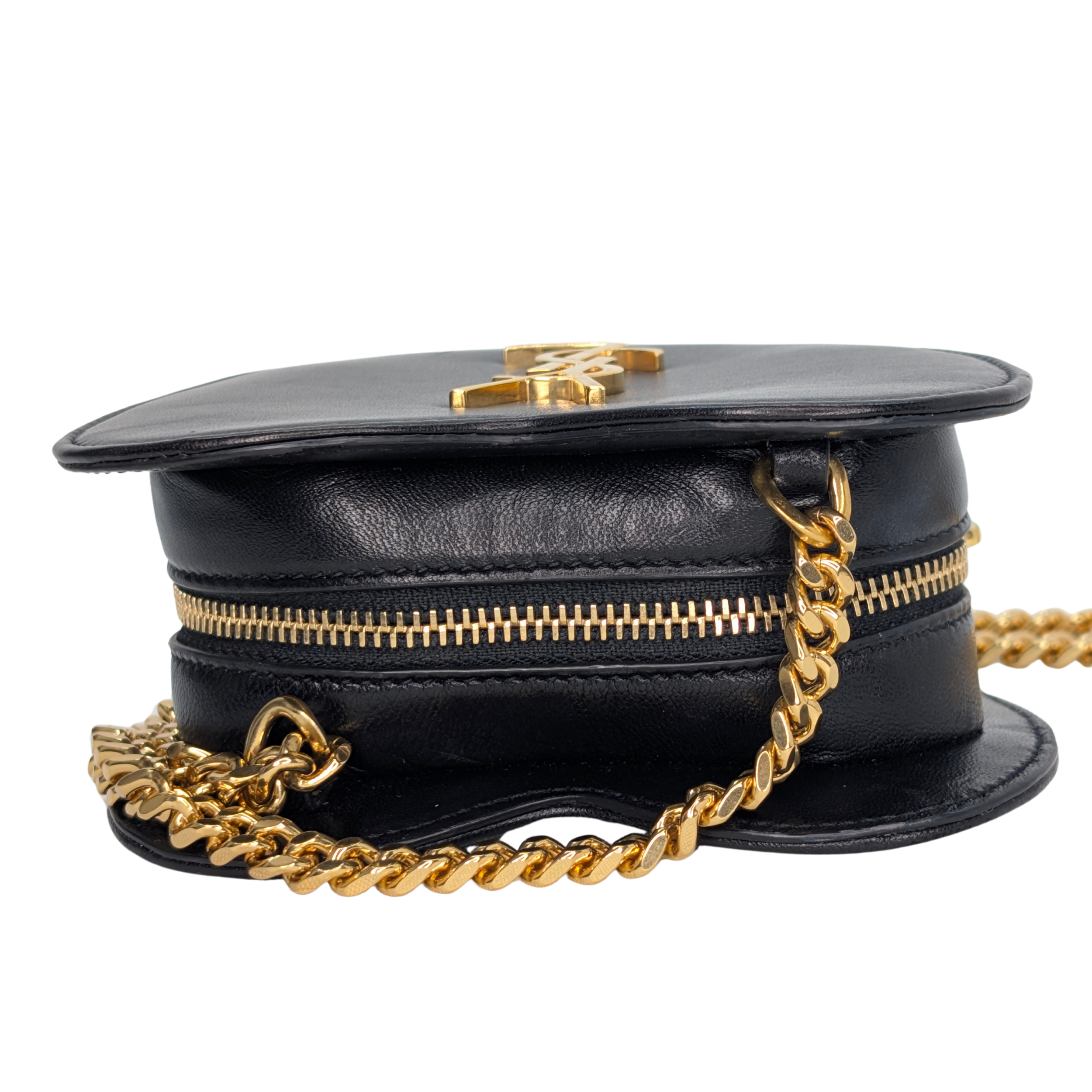 Yves Saint Laurent Mini Love Heart Leather Crossbody Bag Black