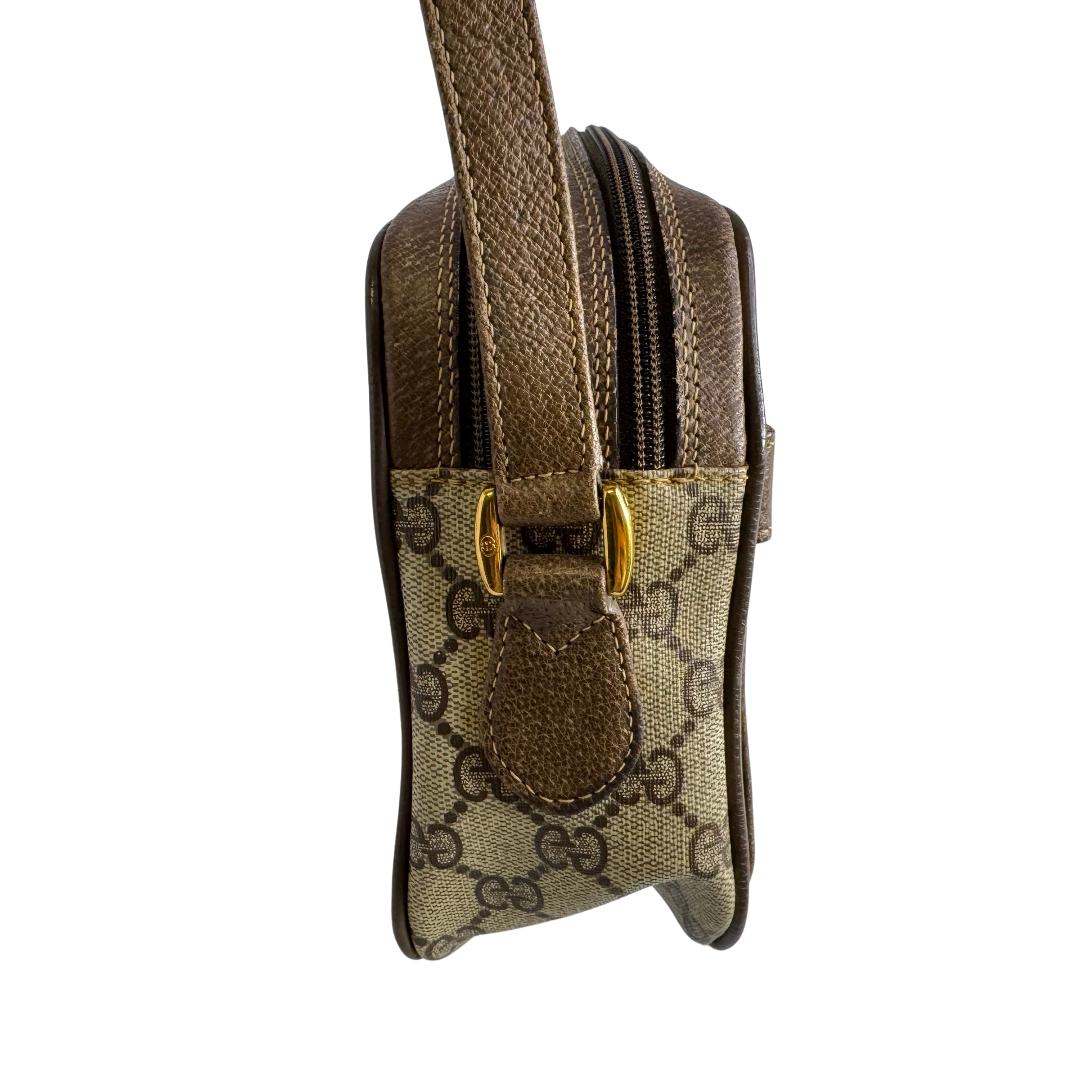Gucci GG Supreme Crossbody Messenger Bag Beige