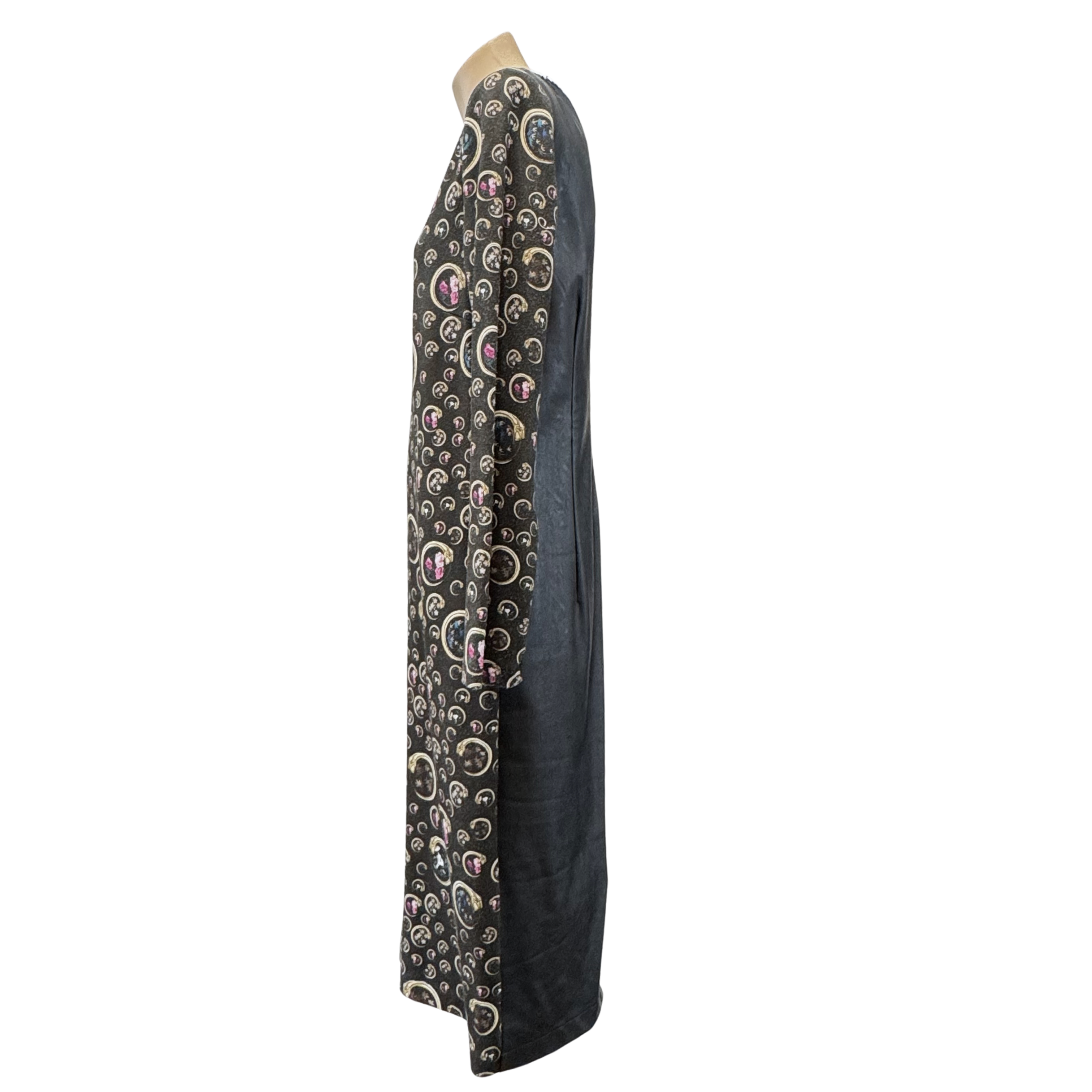 Robert Calvani Moon Phase Print Long Sleeve Midi Dress 38