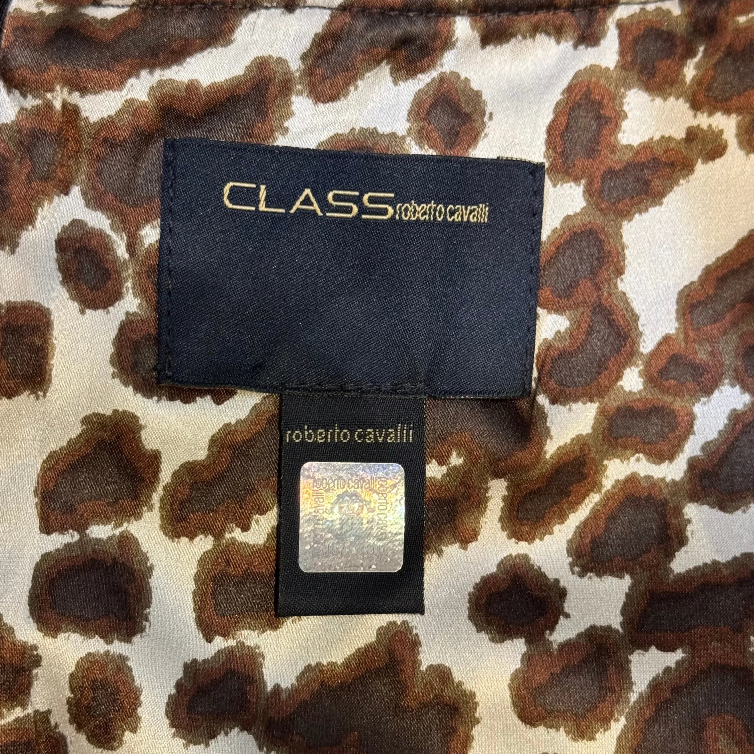 Roberto Cavalli Brown Sleeveless Square Neck Midi Dress Size 44
