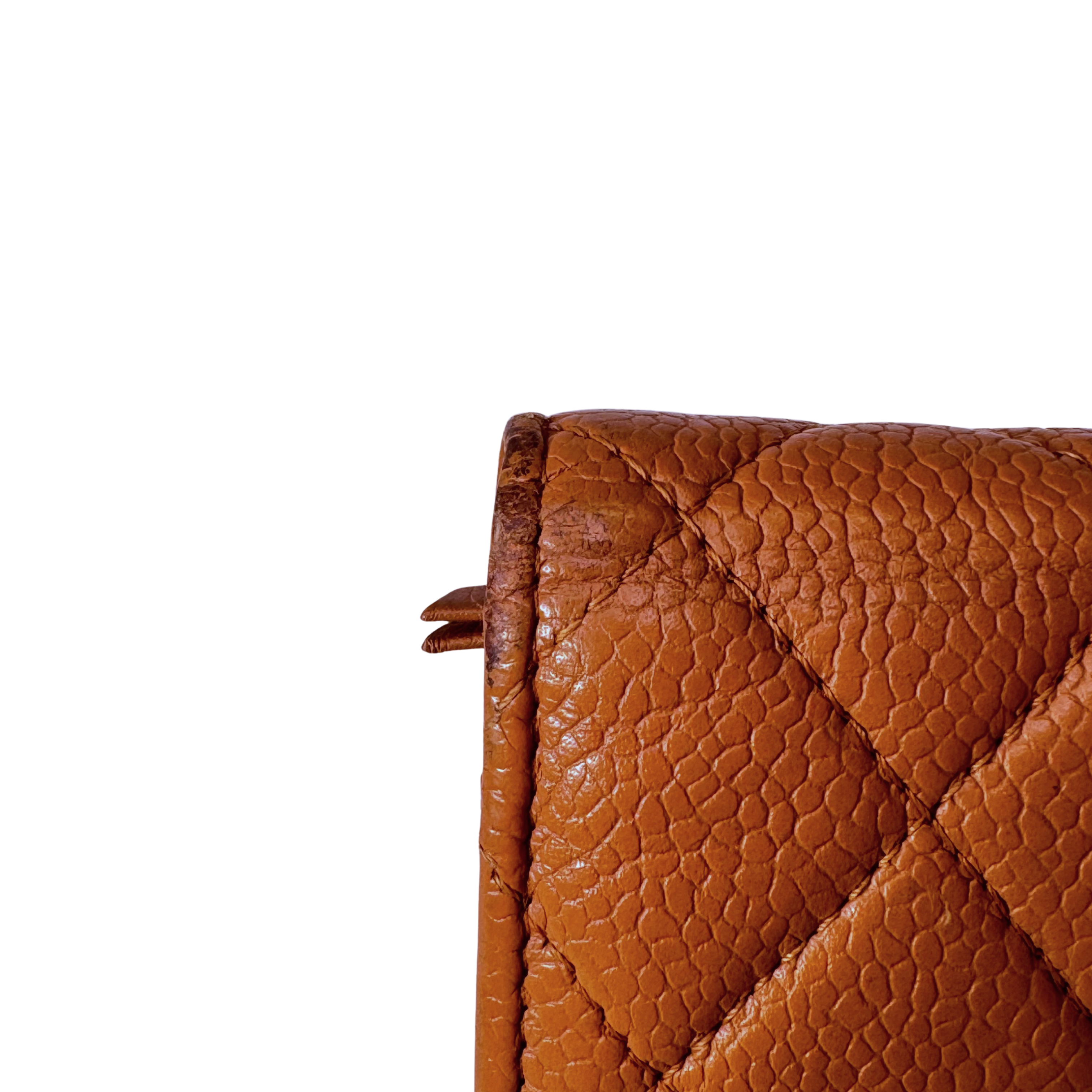 Chanel Grained Leather Wallet Brown