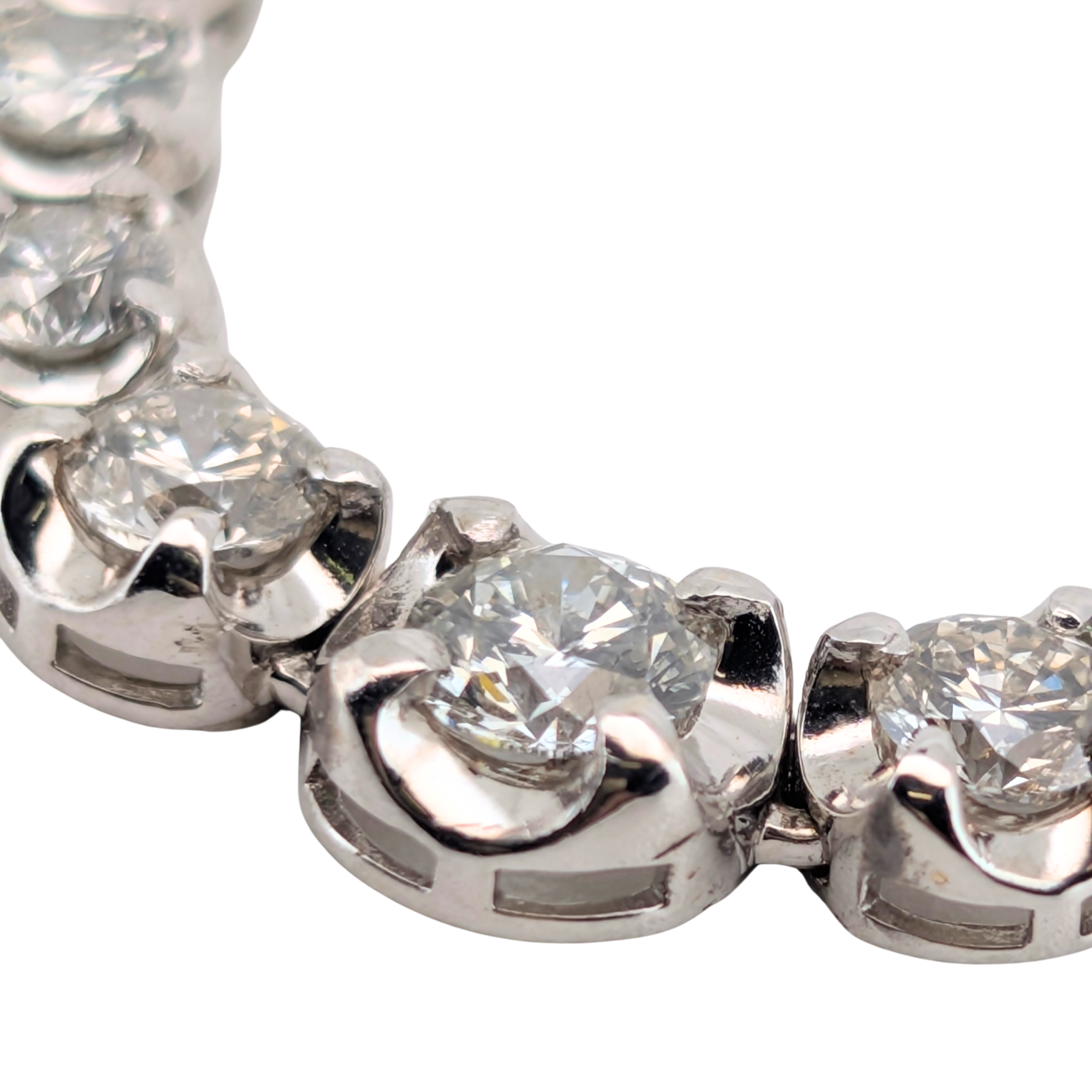 5.00Ct Natural Diamond Tennis Necklace In 18K White Gold