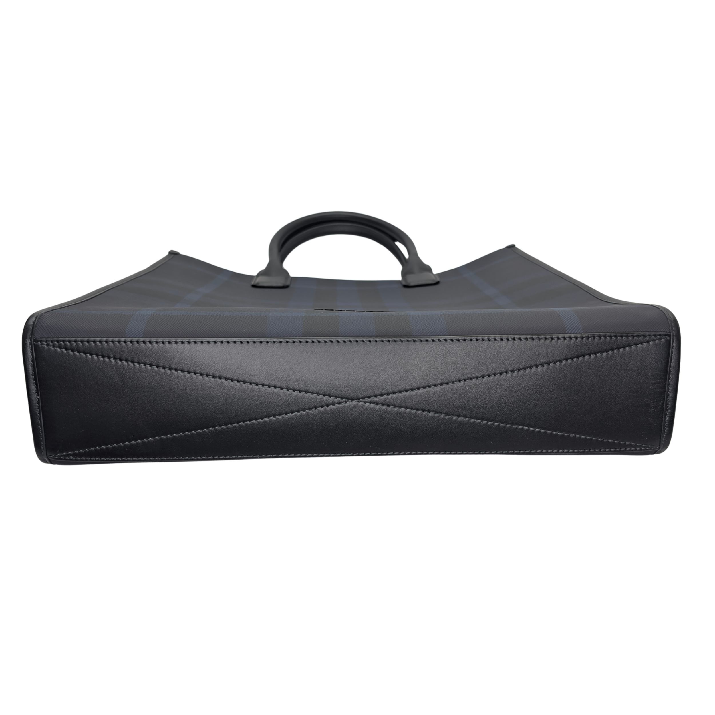 Burberry Slim Vertical Denny Tote Bag In Navy Check Pattern