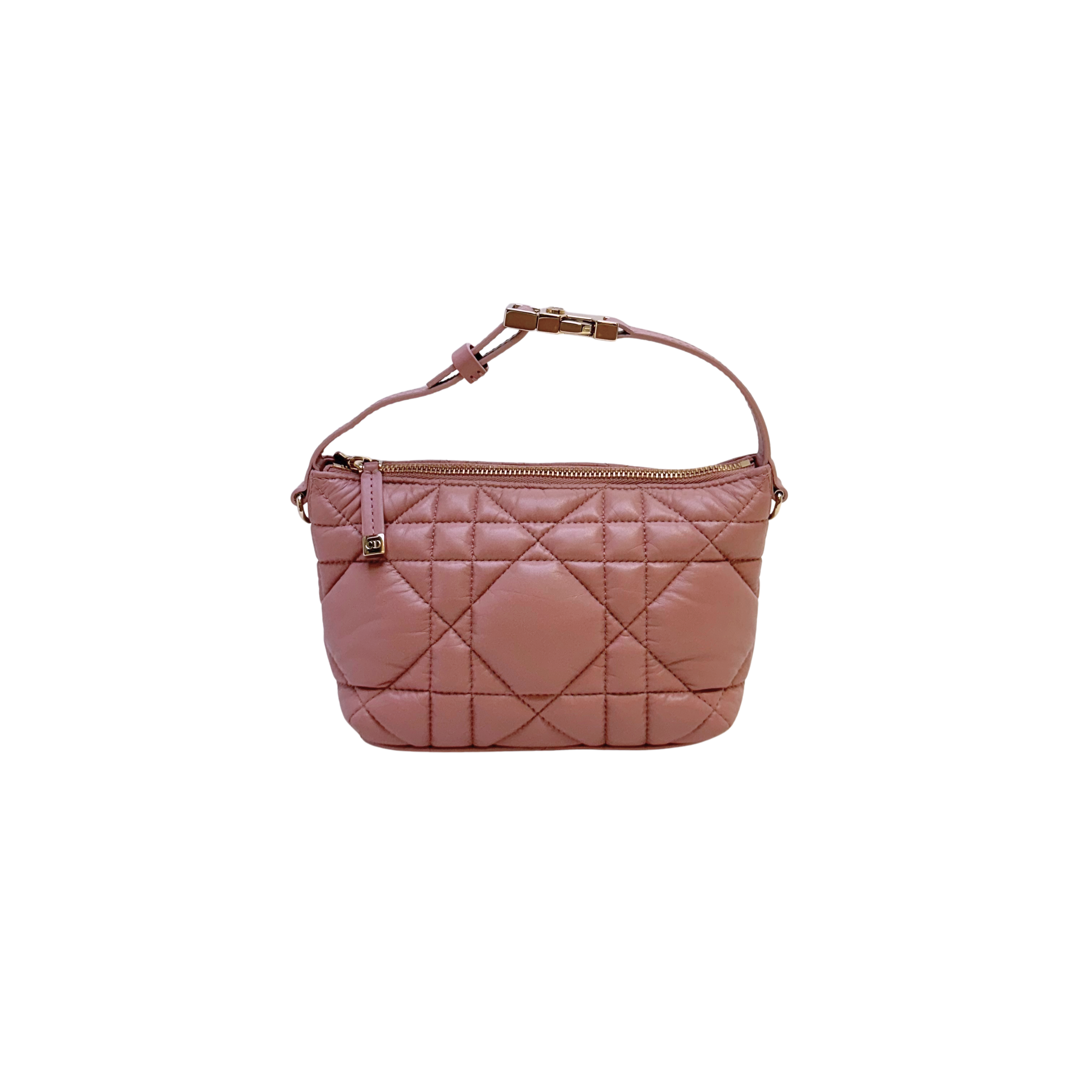 Dior Macrocannage Nomad Travel Pouch Bag Calfskin Pink
