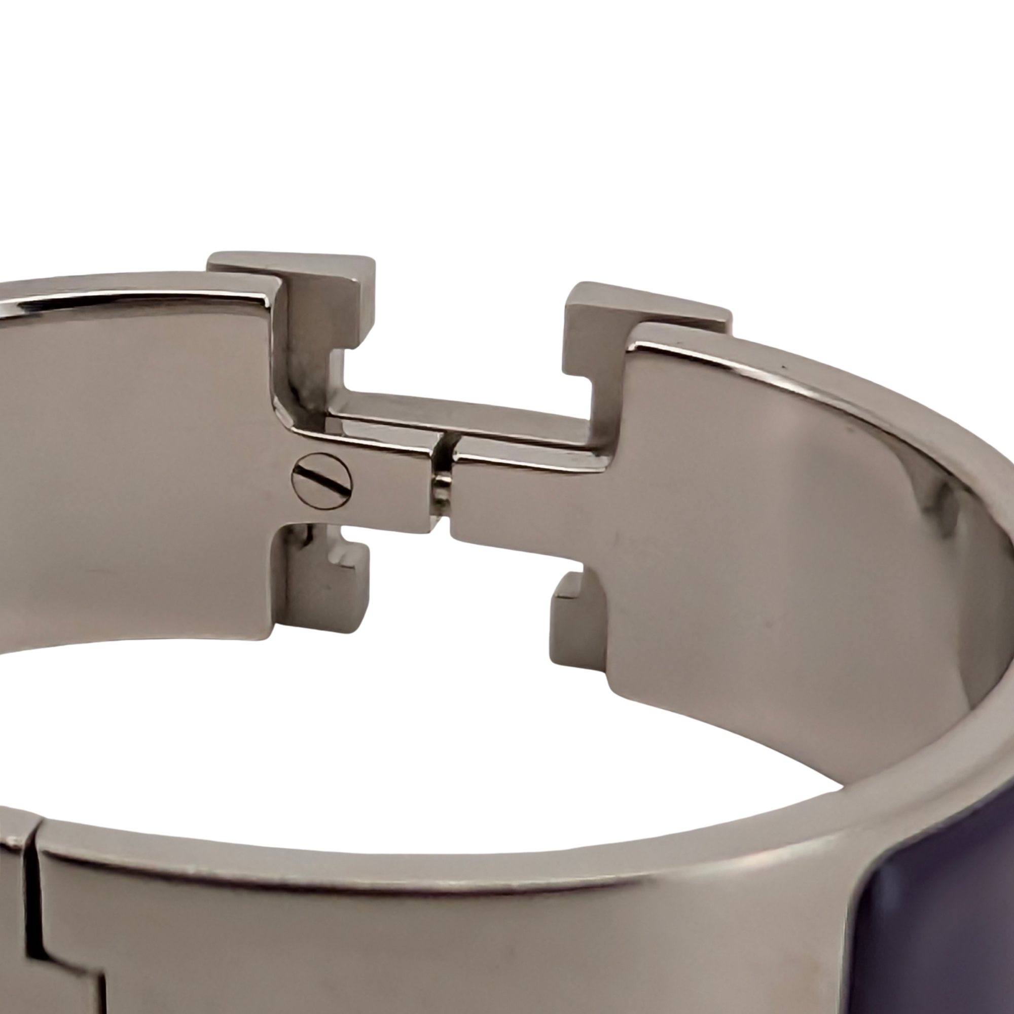 Hermès Clic Clac H Enamel Bracelet Purple