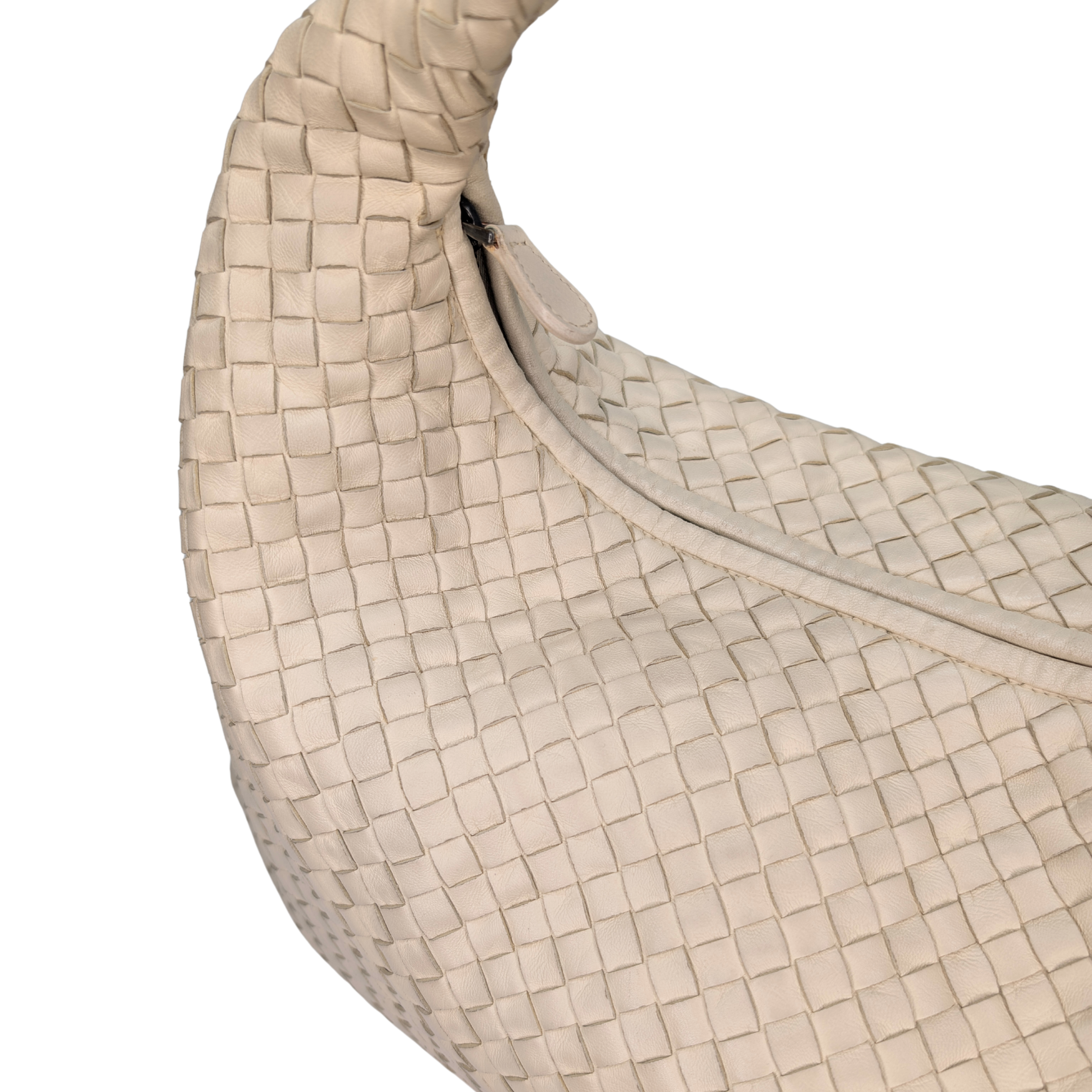Bottega Veneta Intrecciato Large Hobo Bag Beige