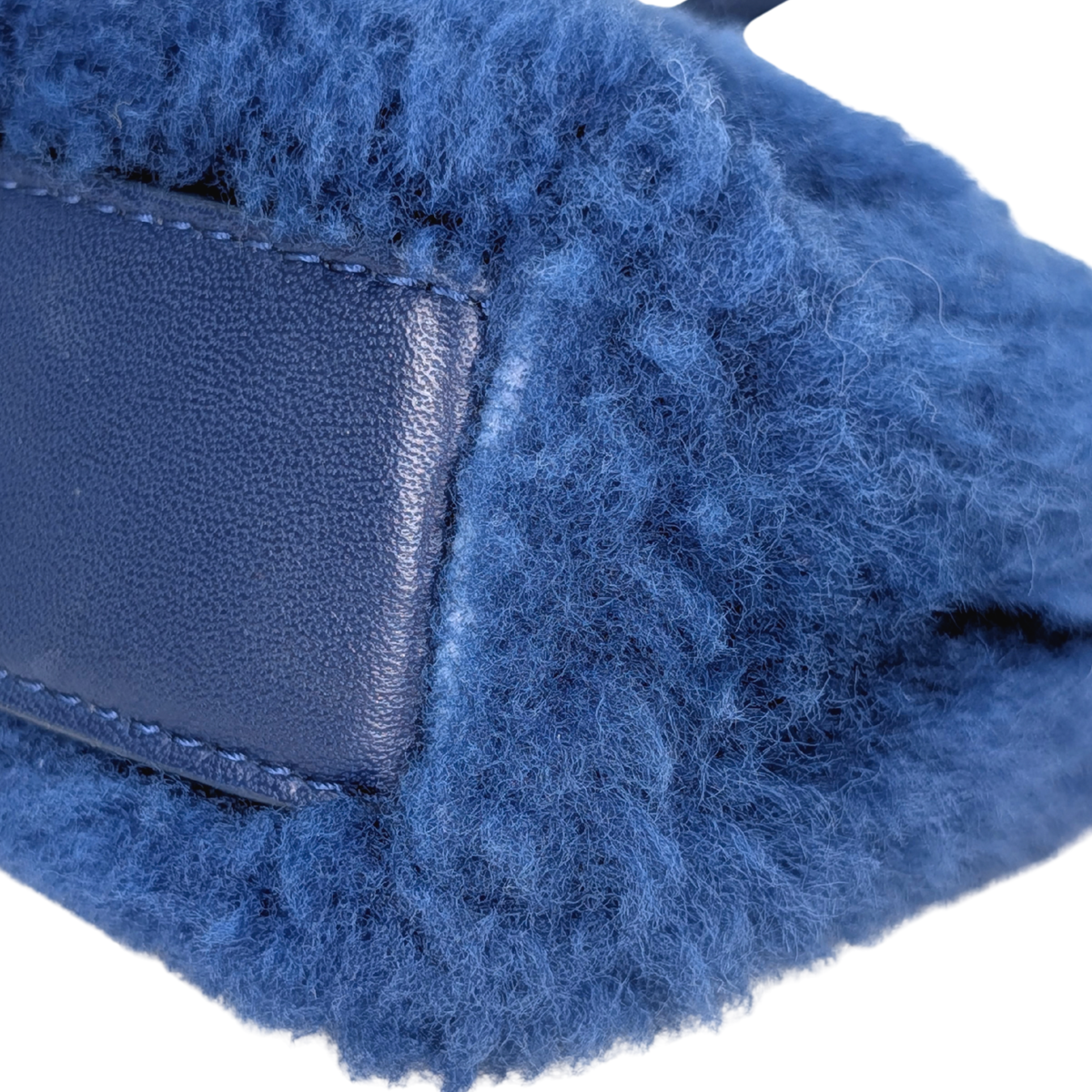 Fendi Peekaboo Micro Shearling Bag Blue