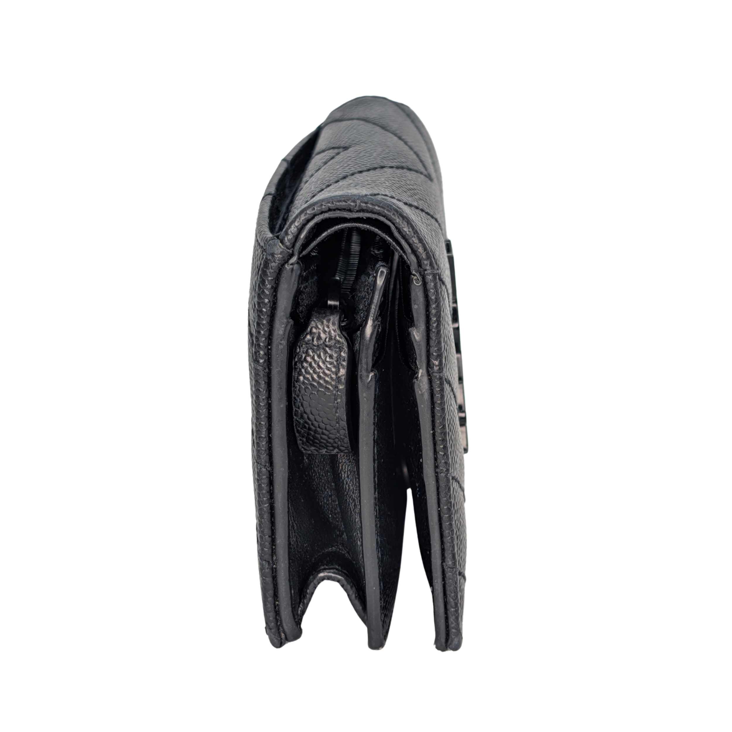 Yves Saint Laurent Cassandre Metalasse Wallet Black