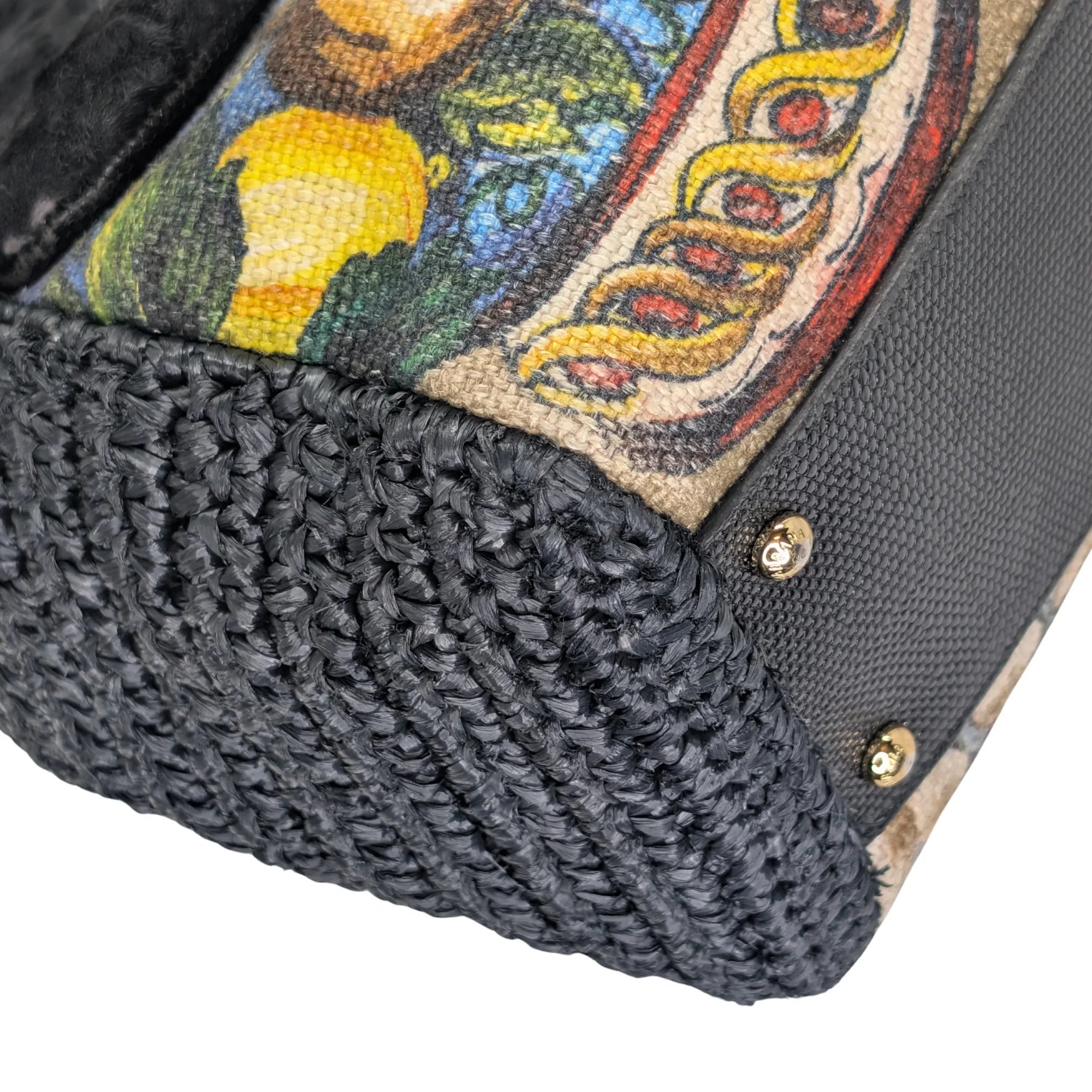 Dolce & Gabbana Sicily Handbag Floral/Black - Lost Designer