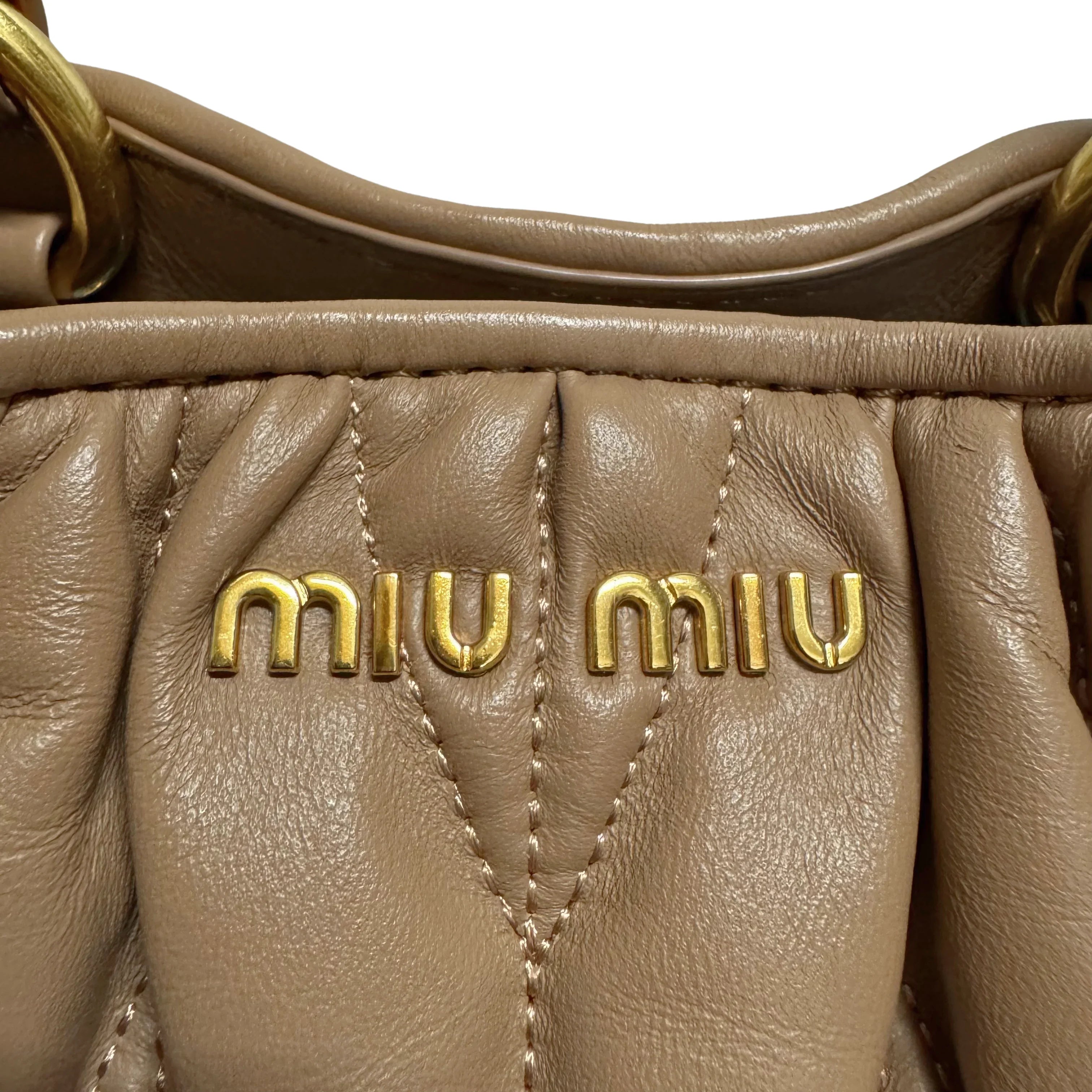 Miu Miu Nappa Matelassé leather Top Handle Bag