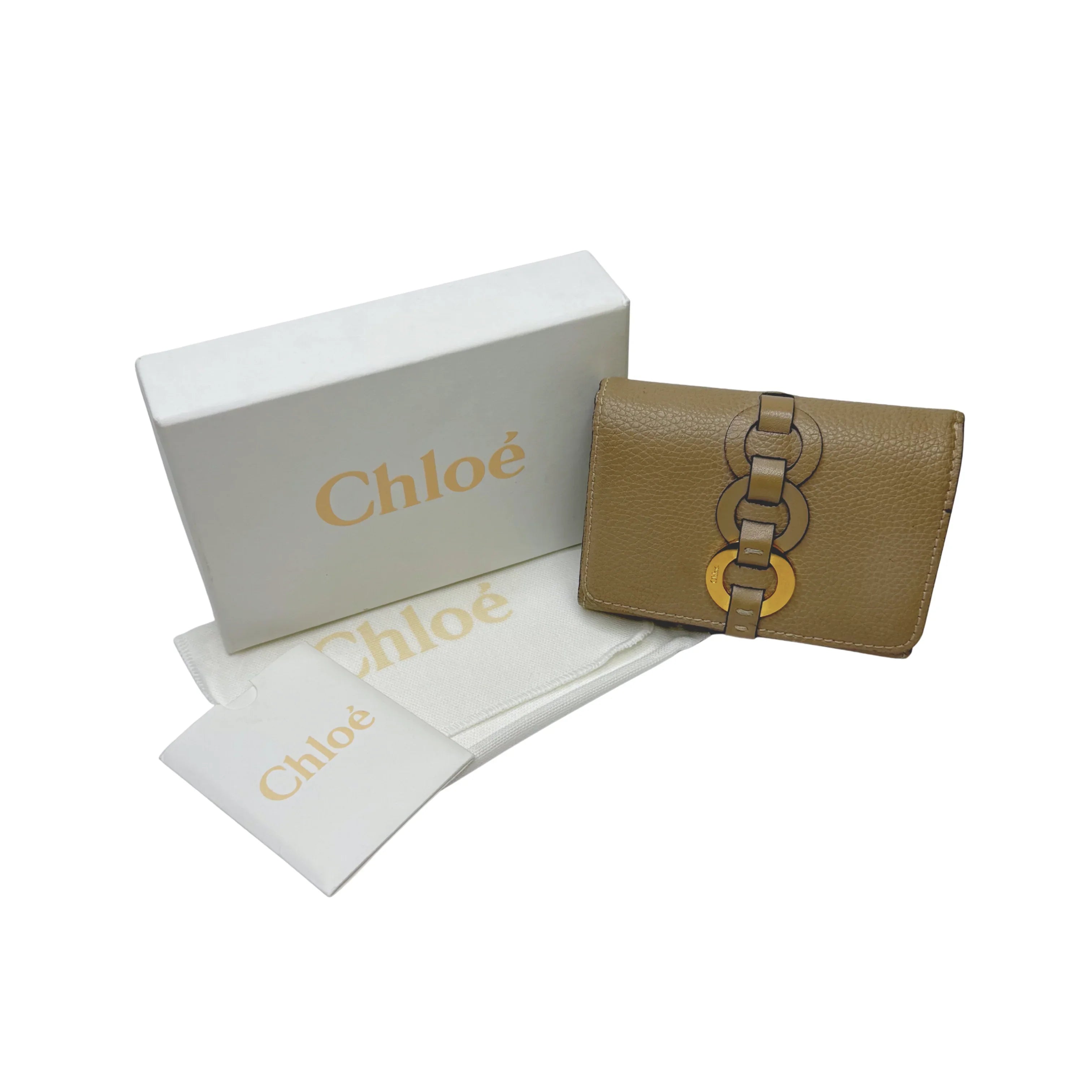 Chloe Calfskin Small Darryl Trifold Wallet Motty Grey