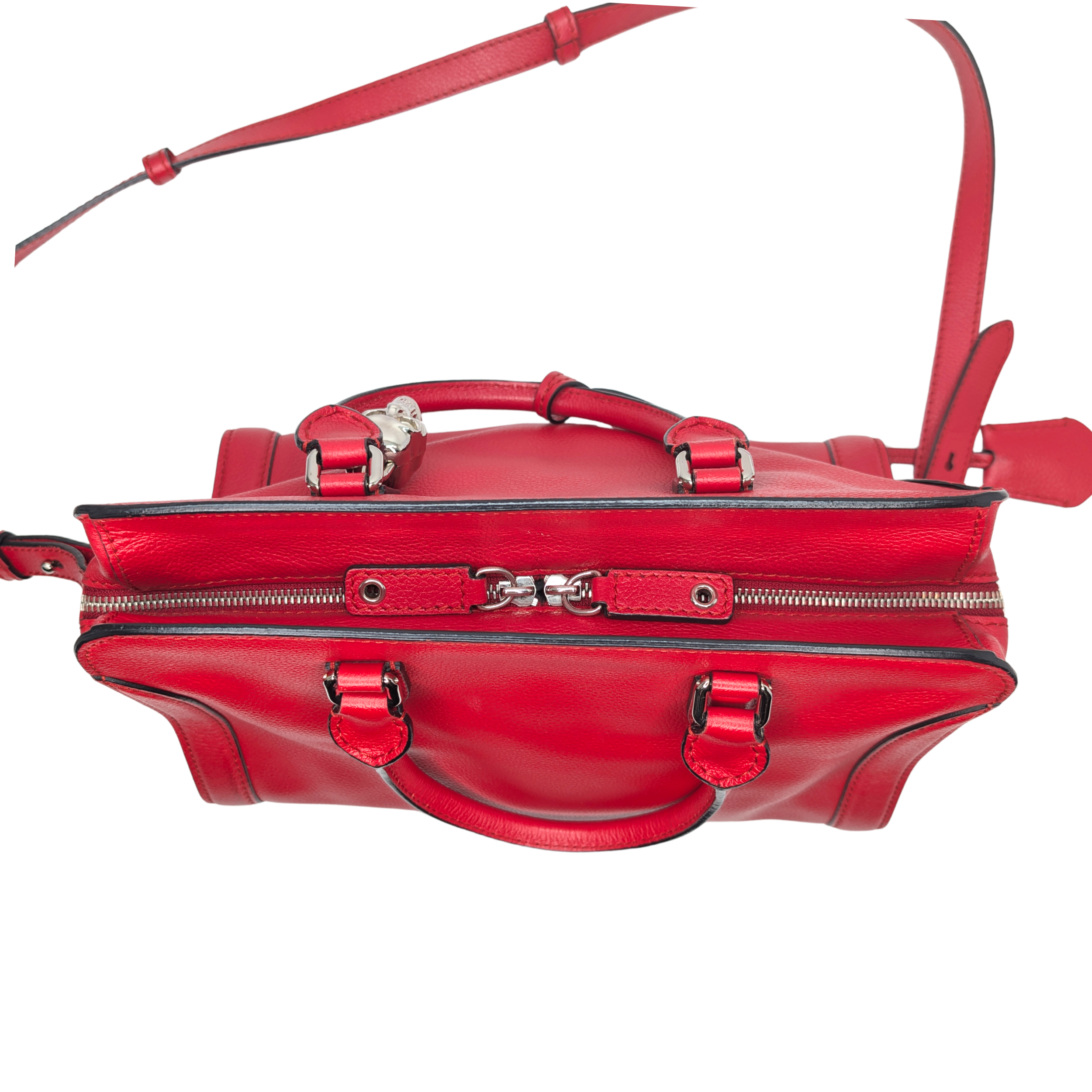 Alexander McQueen Padlock Skull Tote Bag Red