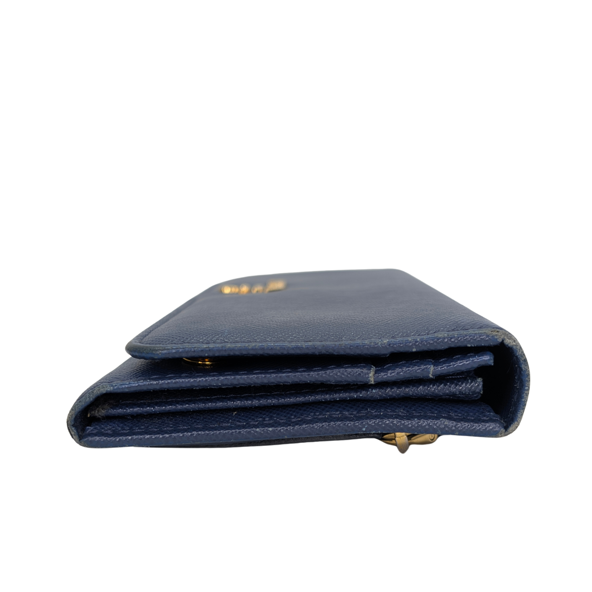 Prada Saffiano Leather Navy Blue Long Wallet