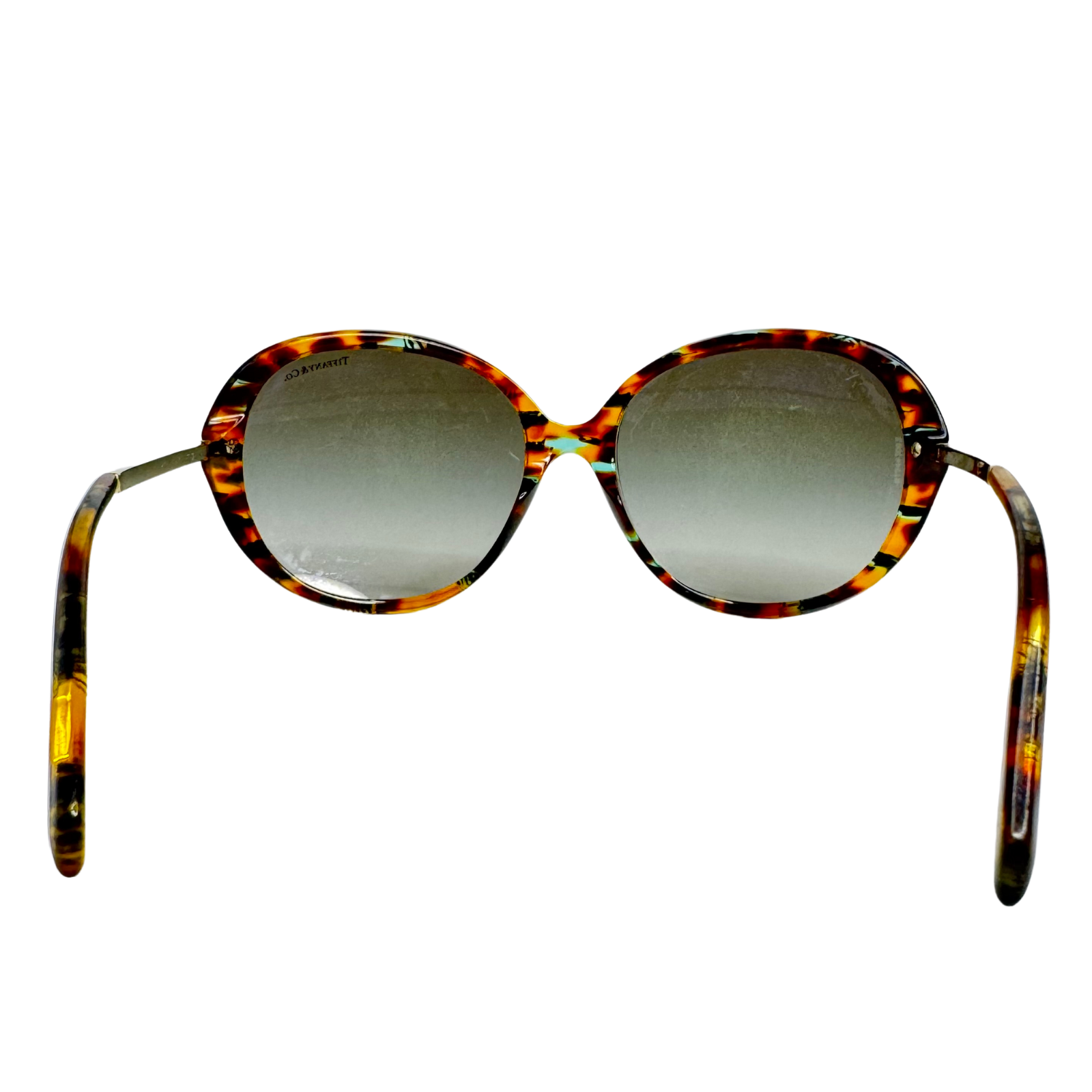 Tiffany & Co. Tortoiseshell Oversized Crystal Arm Sunglasses