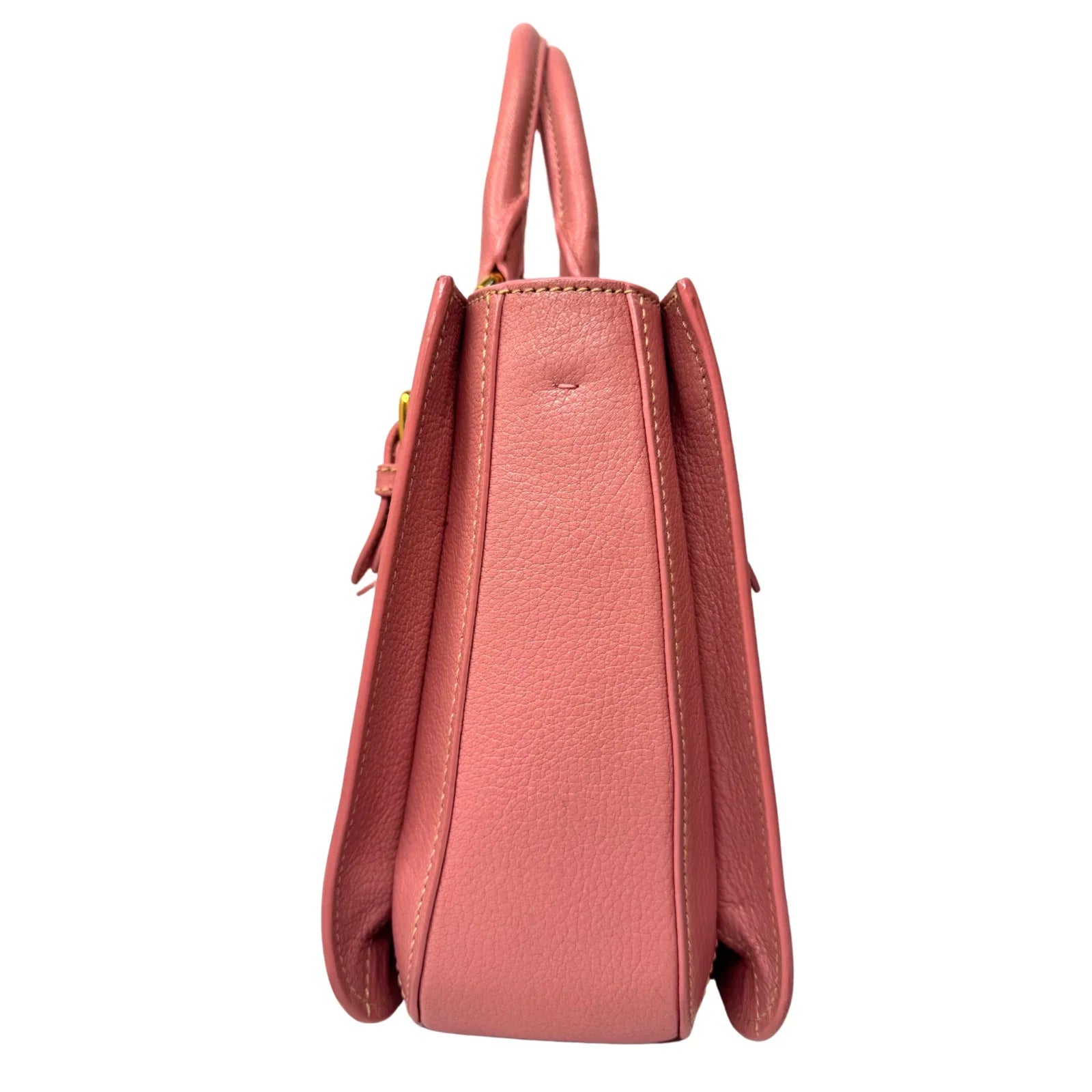 Miu Miu Goatskin Madras Shopping Crossbody Tote Bag Pink