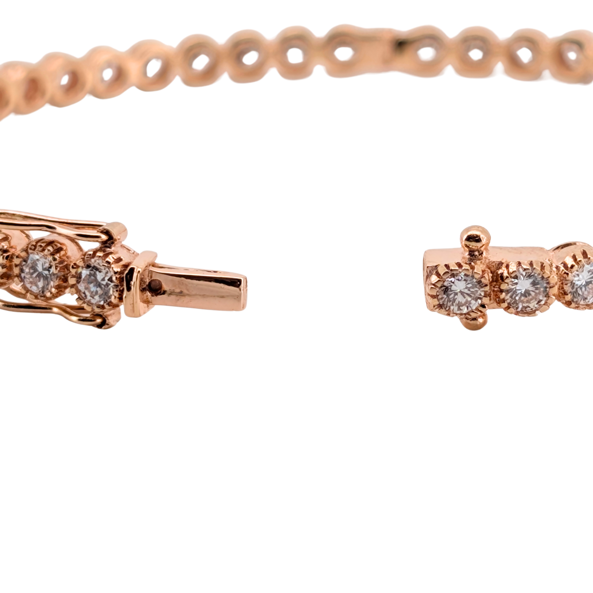 3.00Ct Natural Diamond Full Eternity Bangle In 18K Rose Gold