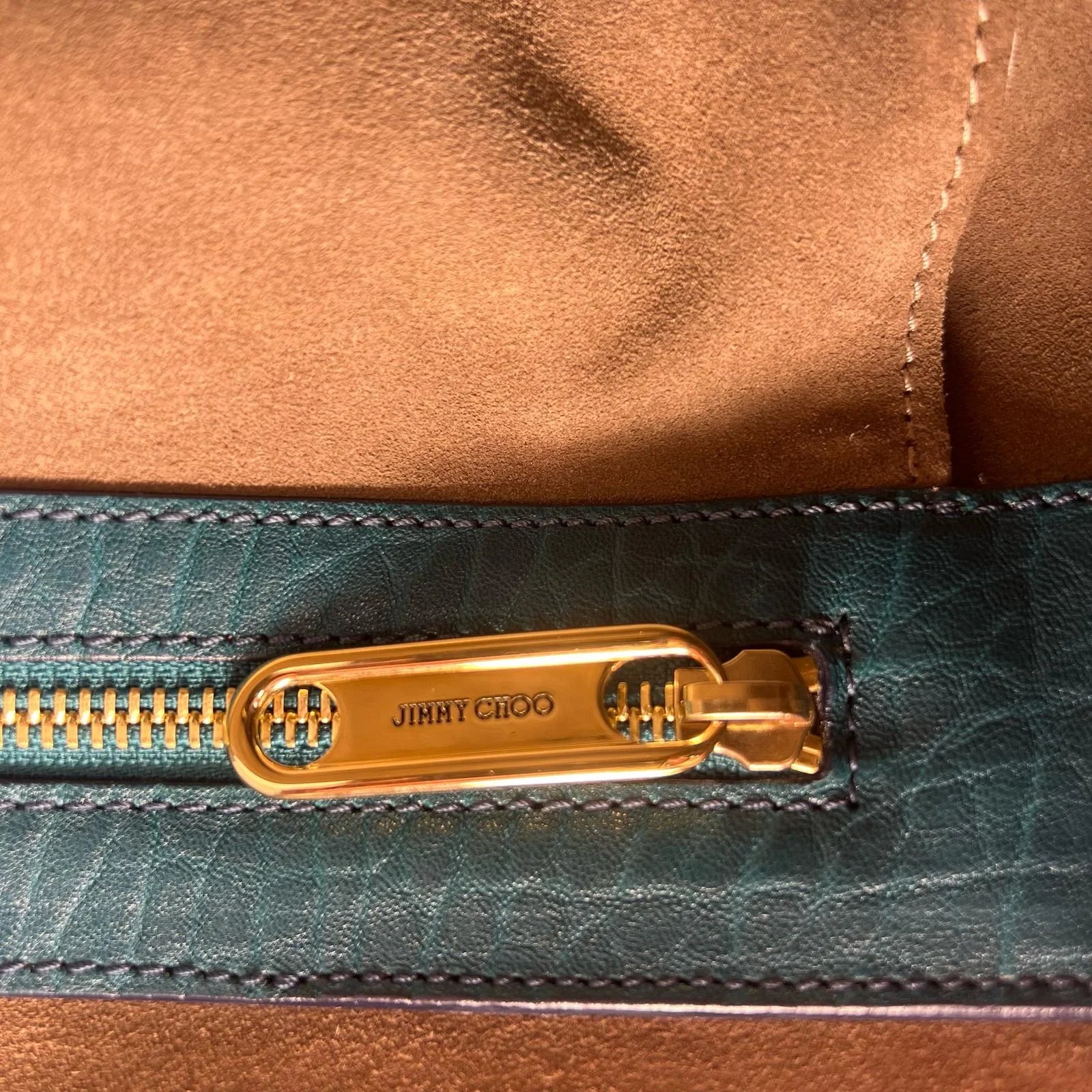 Jimmy Choo Lockett/XB Medium Bag – Teal Leather & Leopard Pony Hair