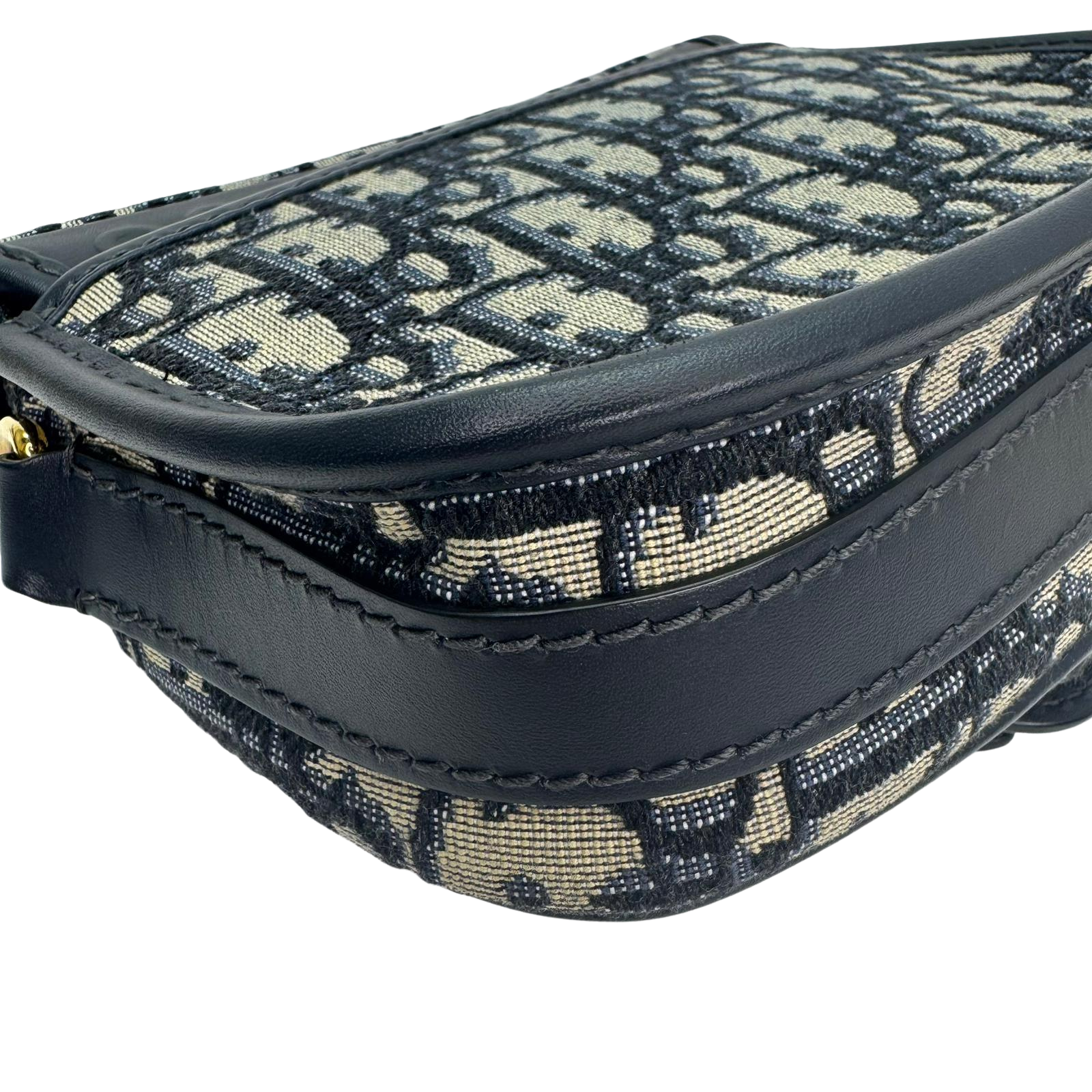 Christian Dior Oblique Small Bobby Flap Shoulder Bag Beige/Black