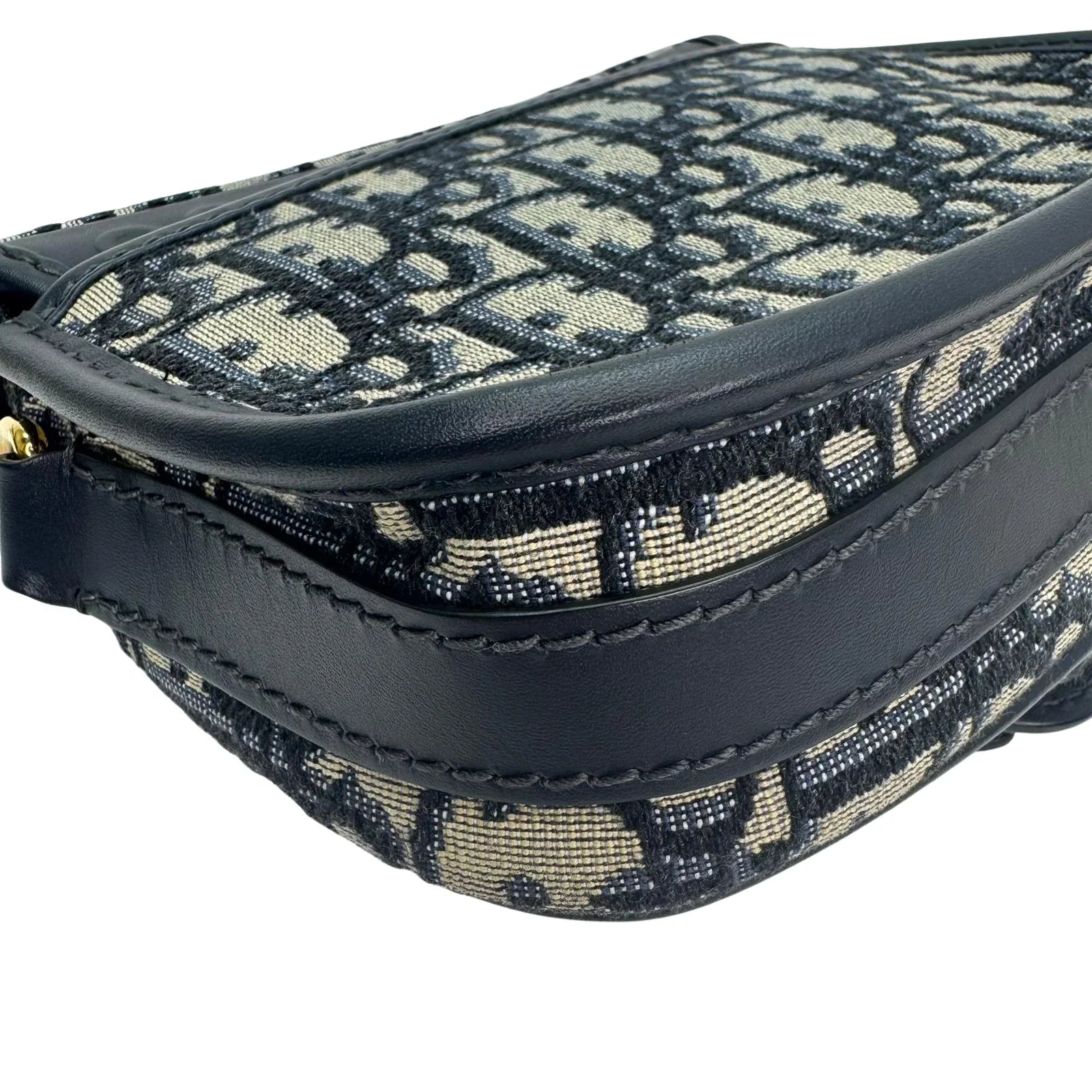 Christian Dior Oblique Small Bobby Flap Shoulder Bag Beige/Black - Lost Designer