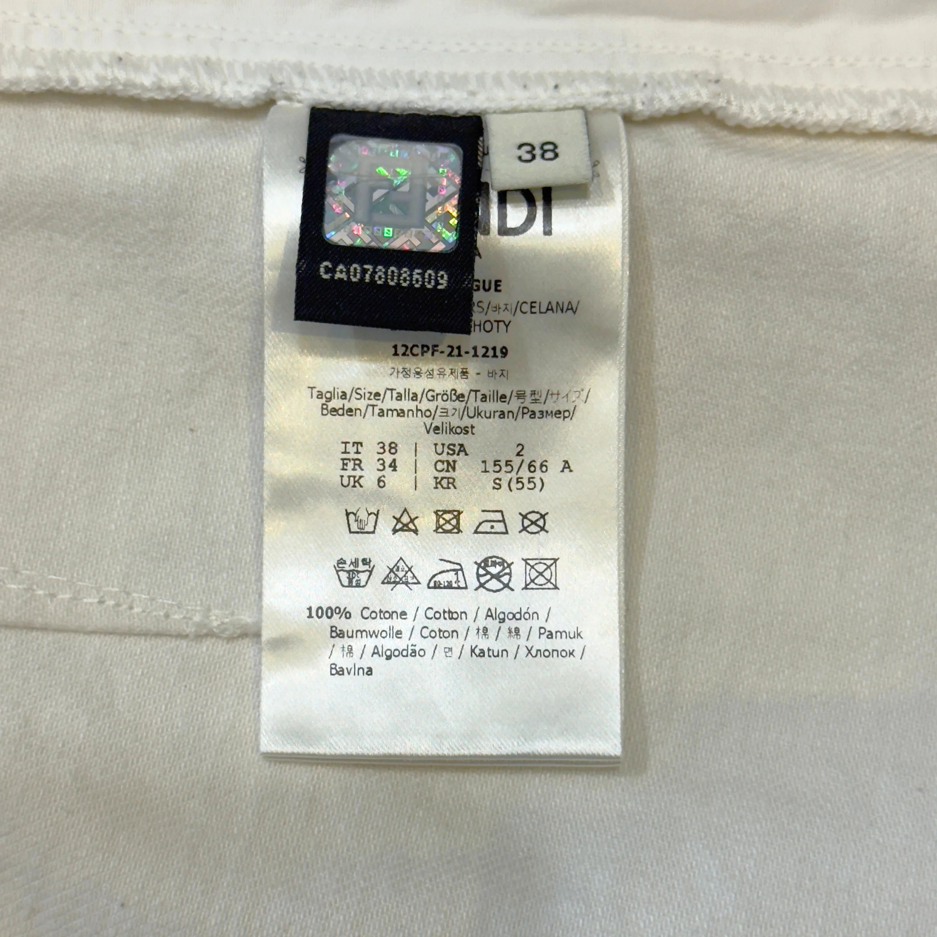 Fendi Denim Setup Shorts White 38 - Lost Designer