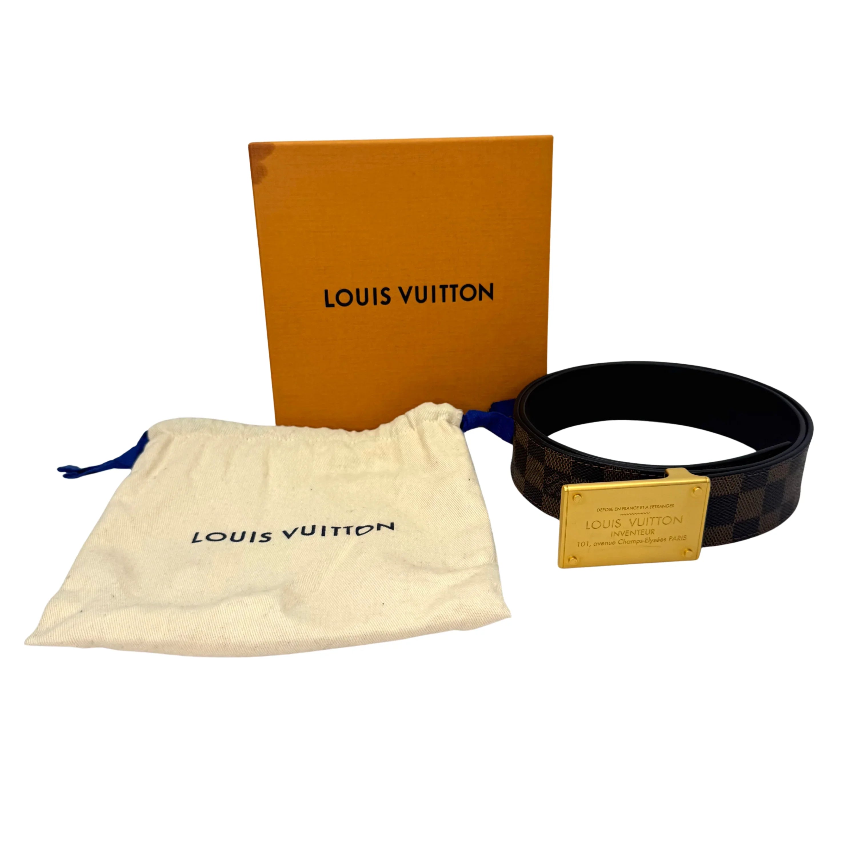 Louis Vuitton Damier Ebene Neo Inventeur Reversible Belt 90cm - Lost Designer