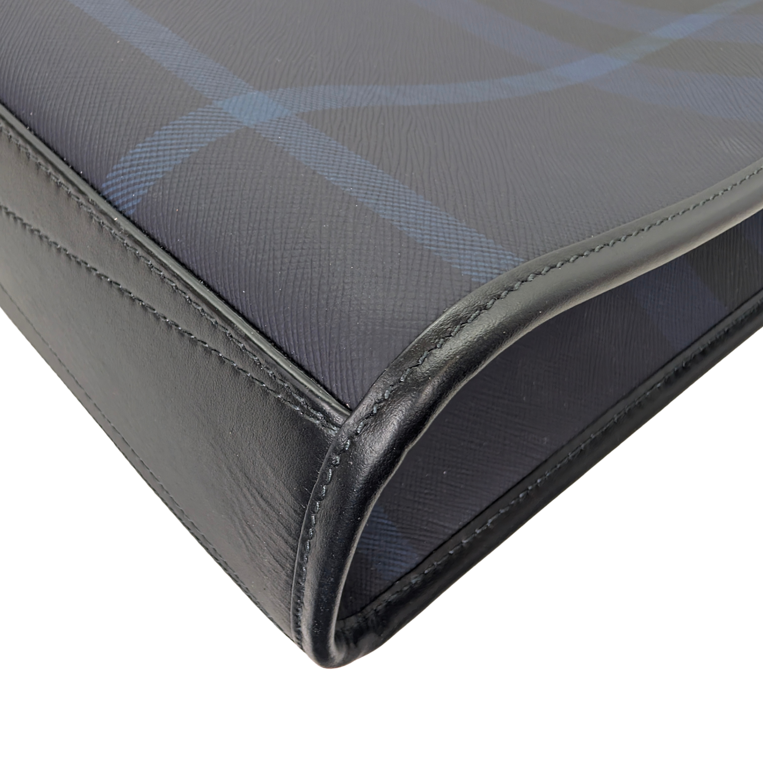 Burberry Slim Vertical Denny Tote Bag In Navy Check Pattern