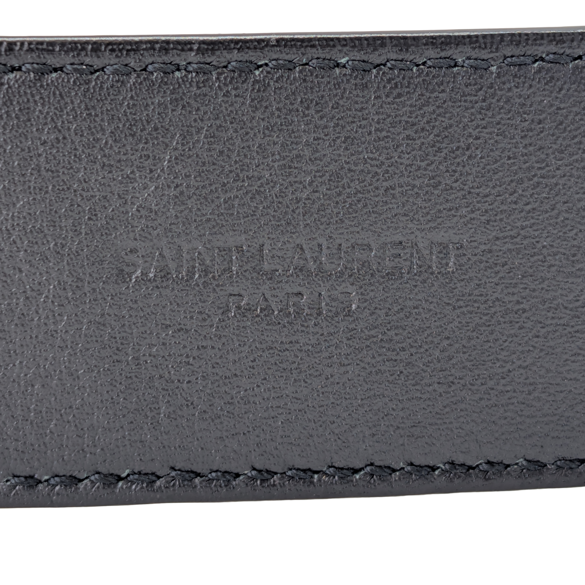 Yves Saint Lauren Embossed Crocodile Belt Black 80cm - Lost Designer