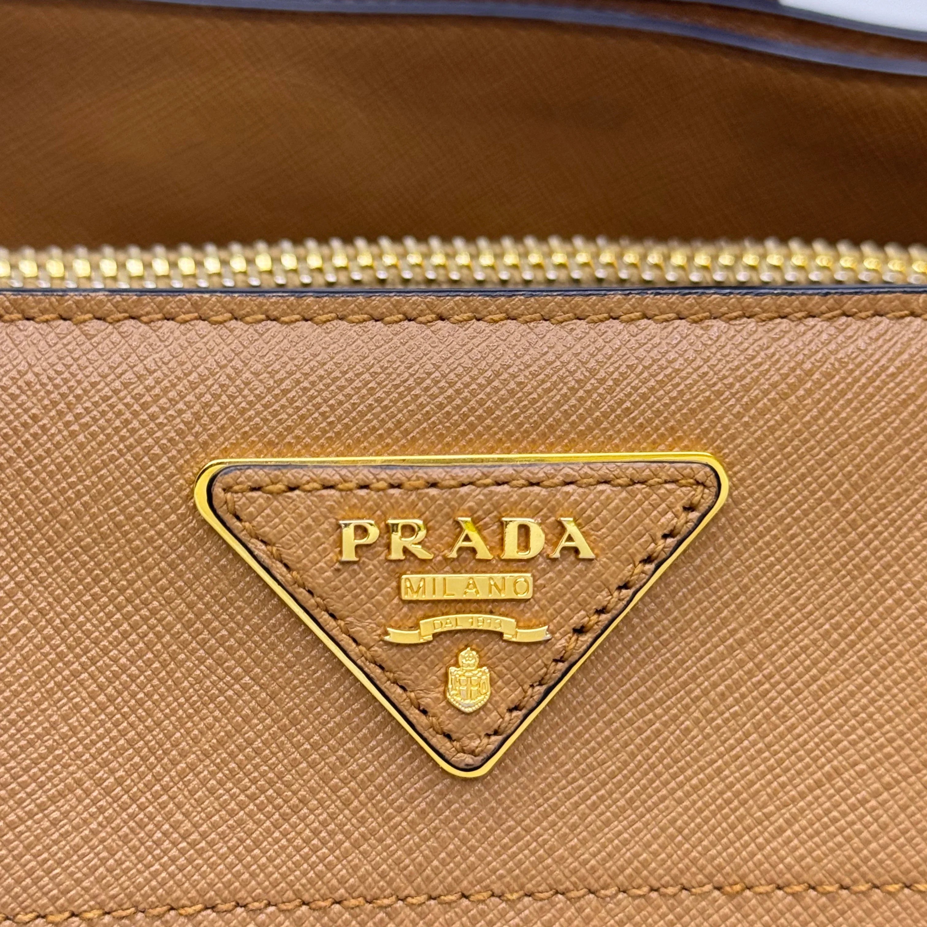 Prada Saffiano Handbag Leather Brown - Lost Designer