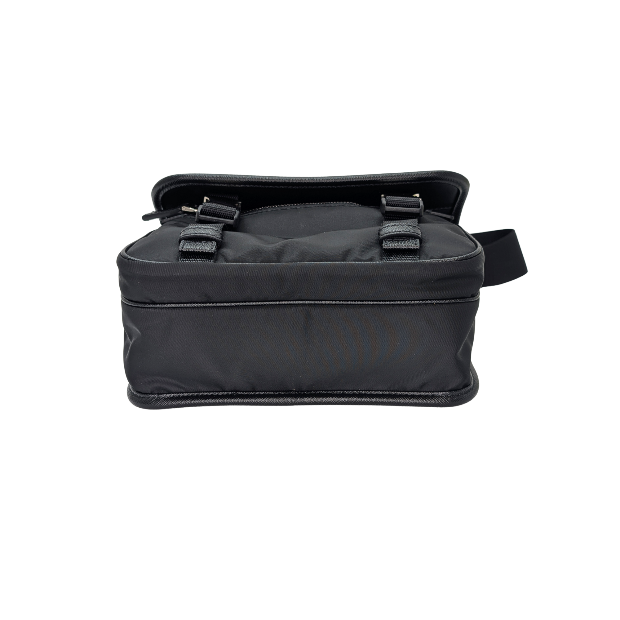 Prada Re-Nylon and Saffiano Leather Shoulder Bag Black