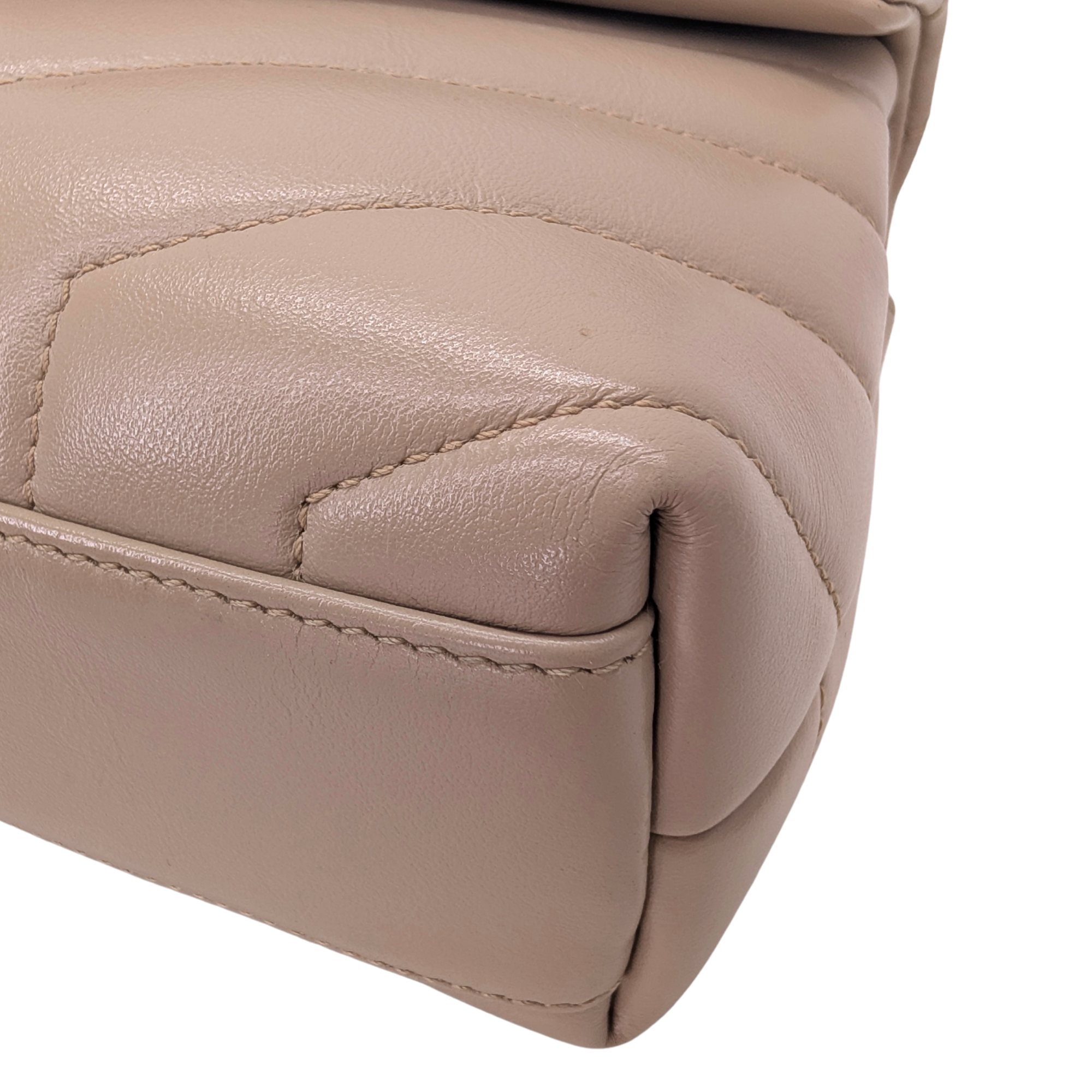 Saint Laurent Mini Lou Lou Shoulder Bag Beige