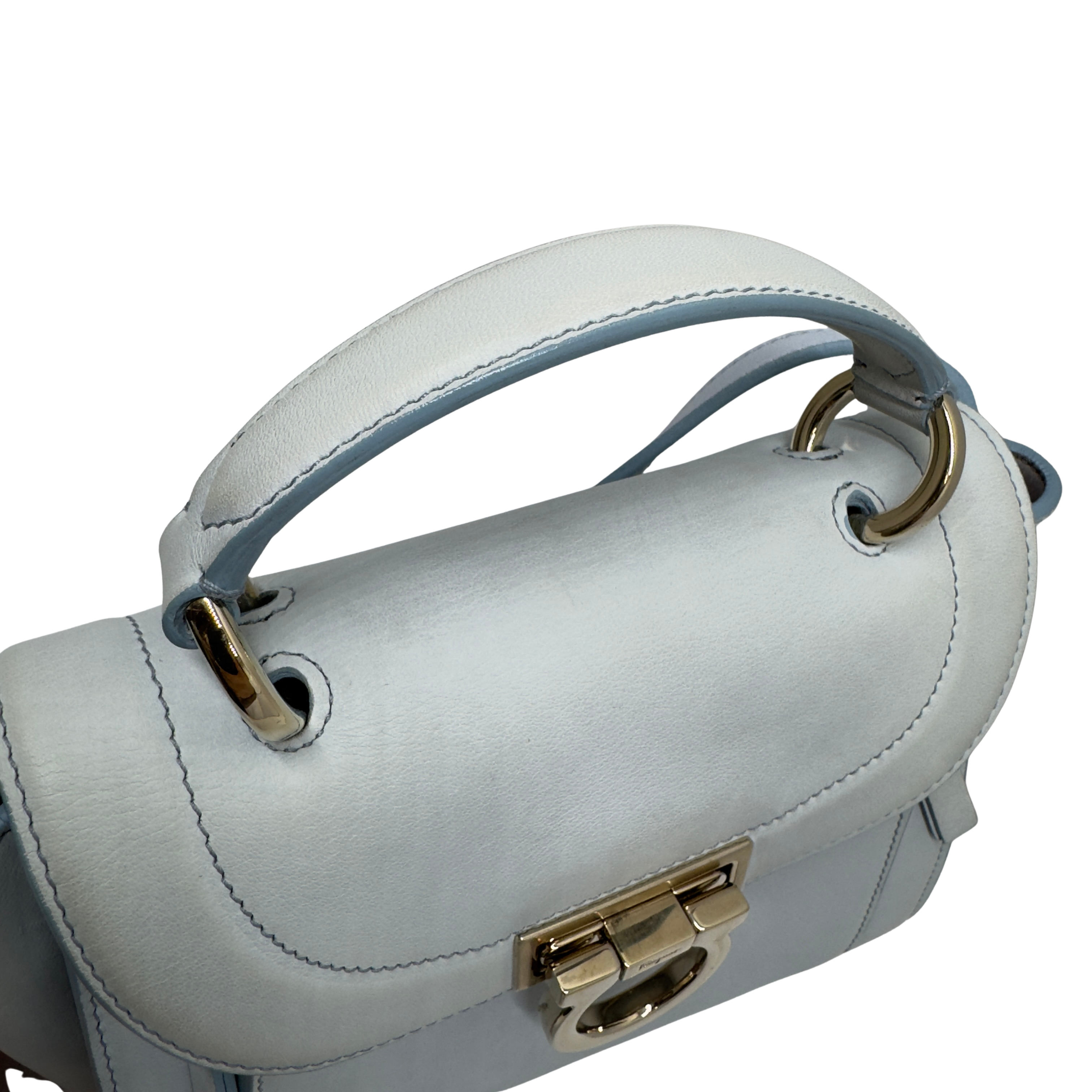 Salvatore Ferragamo Sofia Rainbow Shoulder Bag Baby Blue